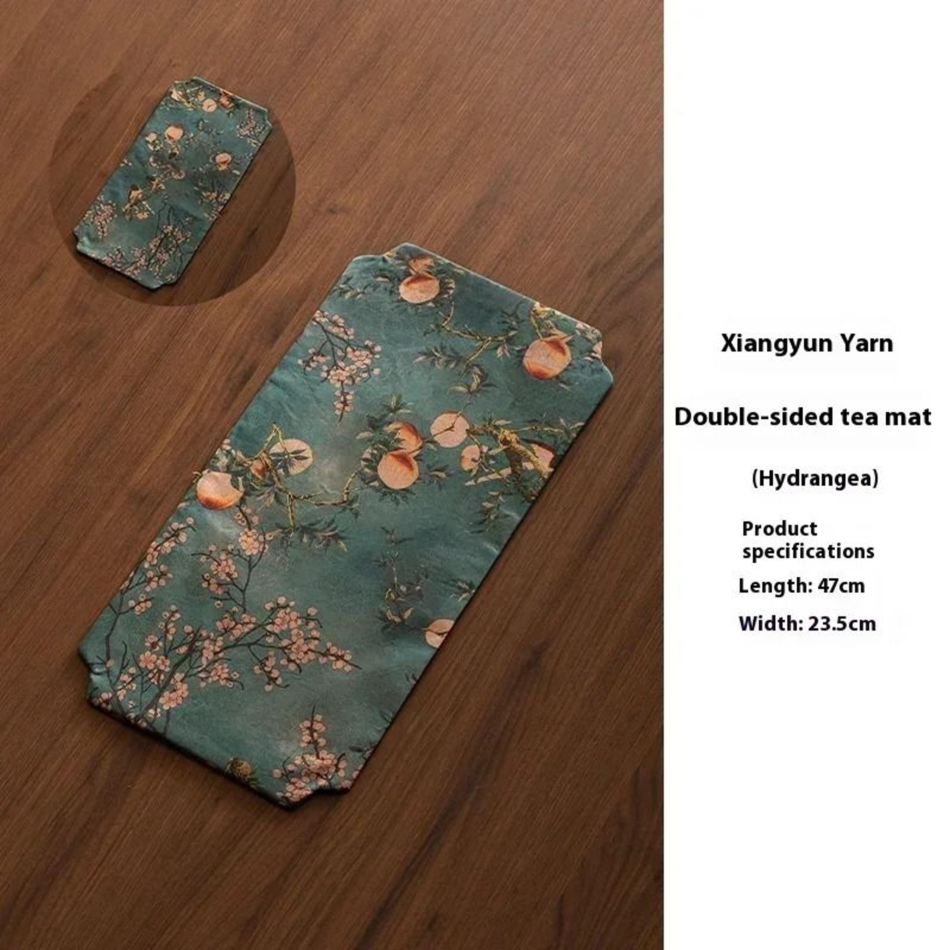 Double Sided Tea Mat Cloth Heat Insulated Tea Table Mat Rectangular Dry Brew Tea Towel 4