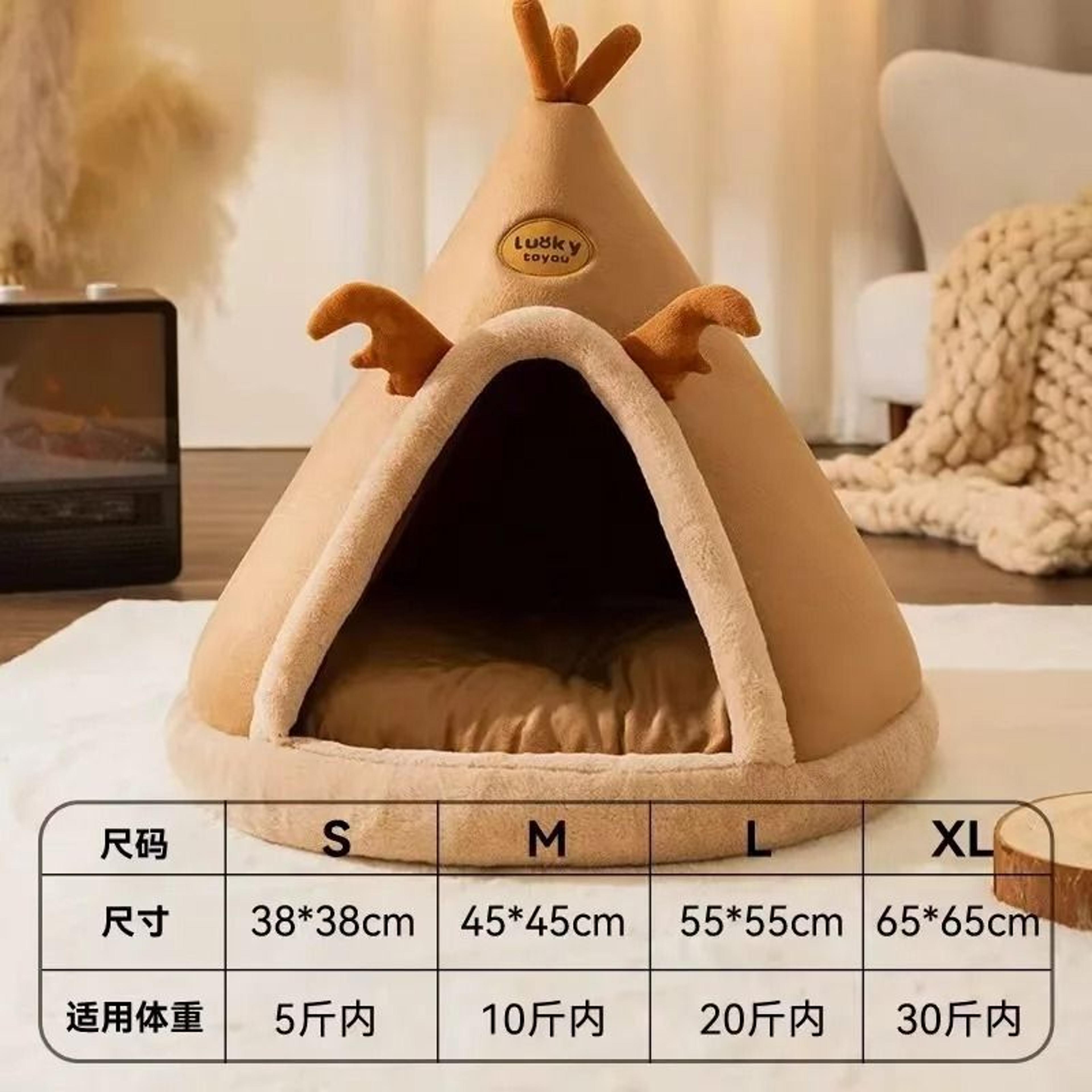 Cozy Enclosed Cat House Bed With Removable Cushion For All Season Comfort 3