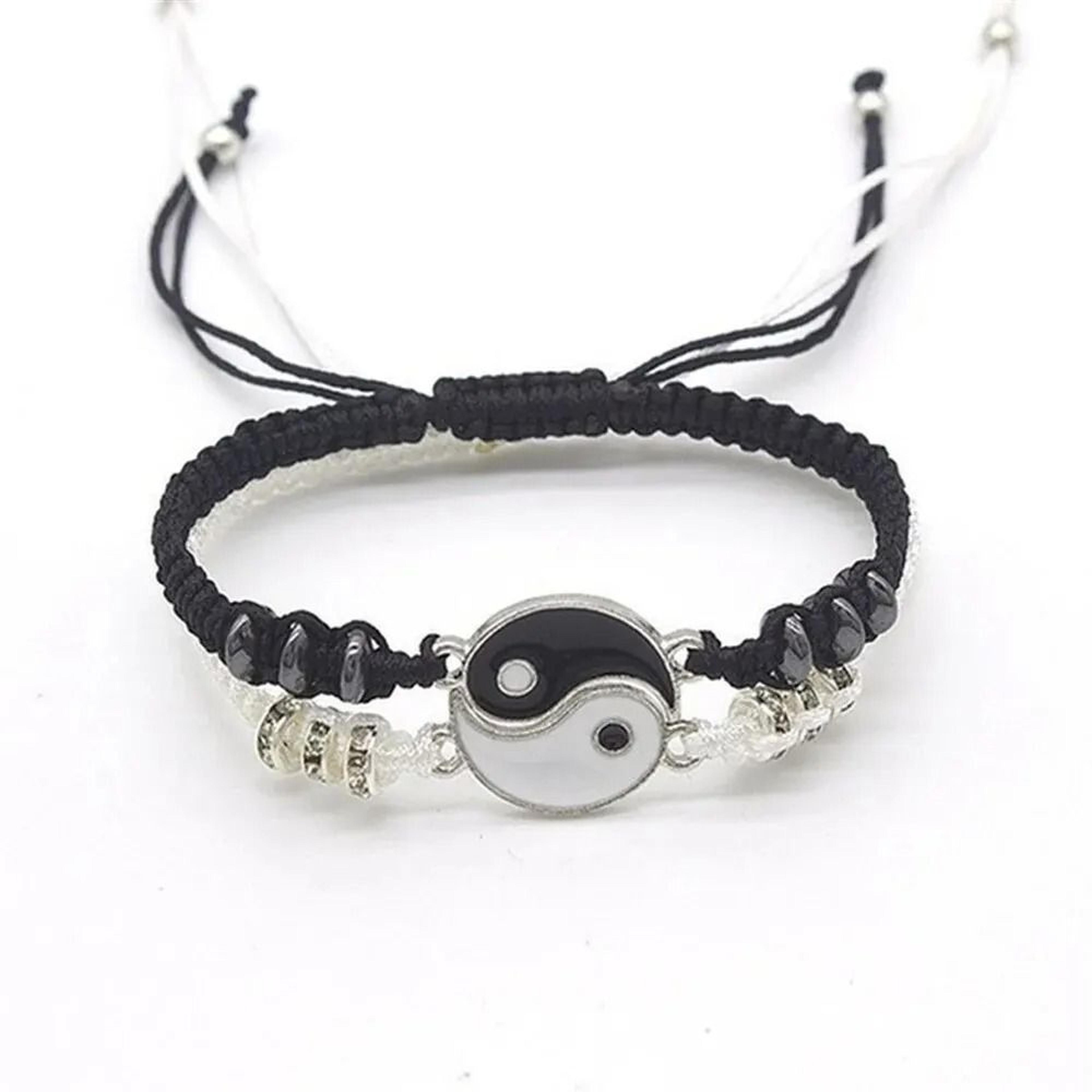 yin yang couple bracelet set adjustable rope matching bracelets for partners and friends