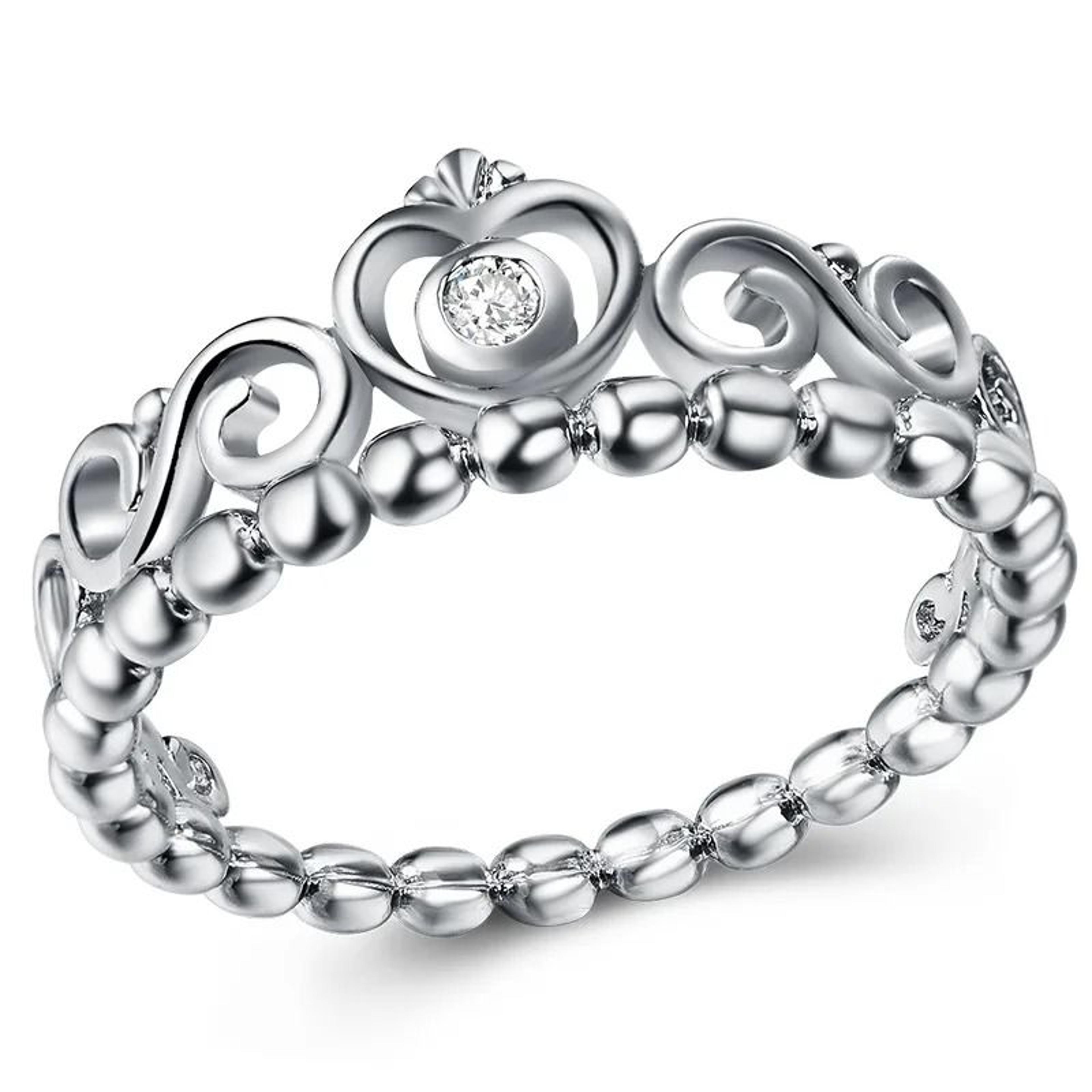 crown design eternity ring gold silver engagement wedding ring for women