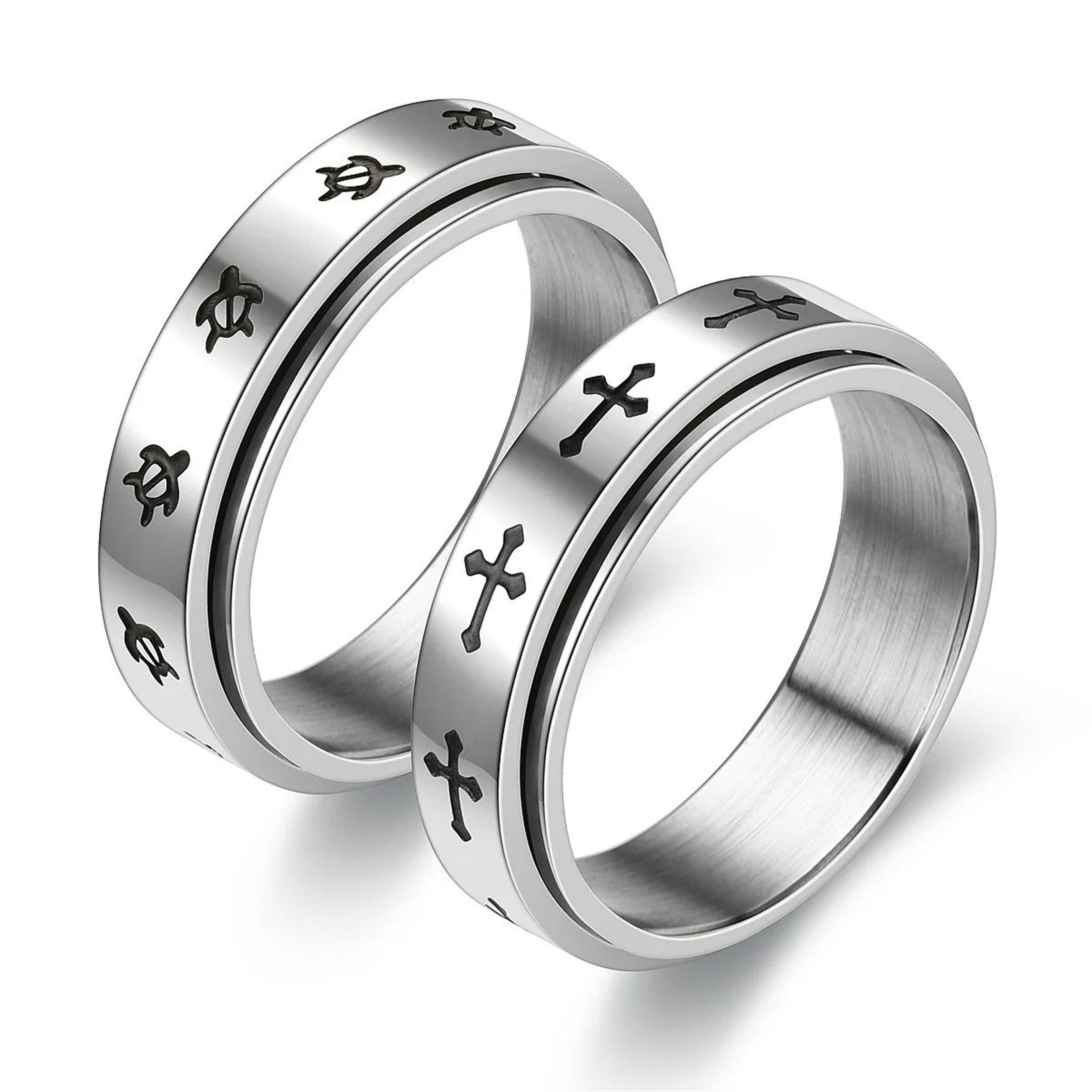 tortoise spinner ring anti stress stainless steel anxiety relief fidget ring