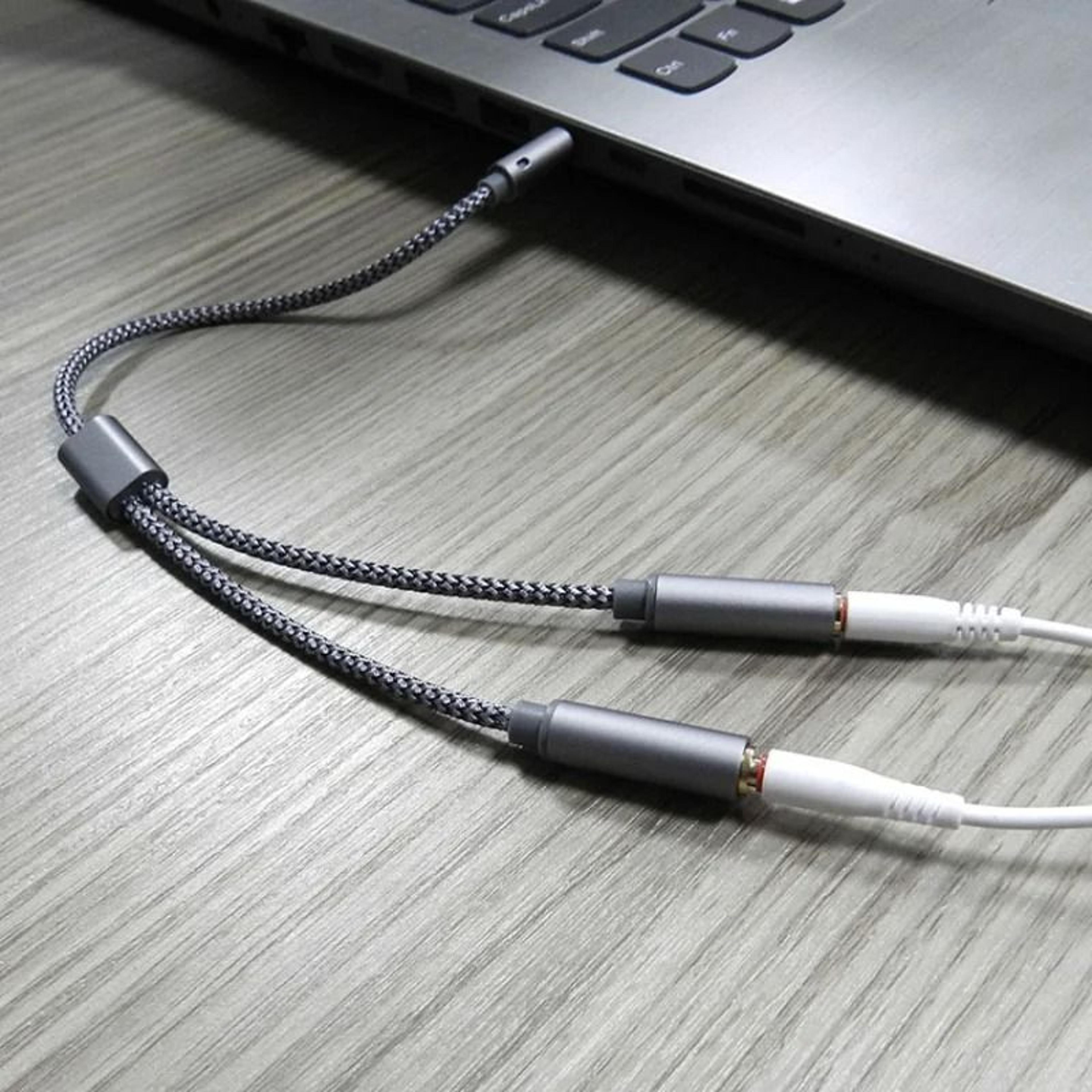 35mm Headset Splitter Audio Y Cable Headphone Mic Adapter For PC And Mobile 6