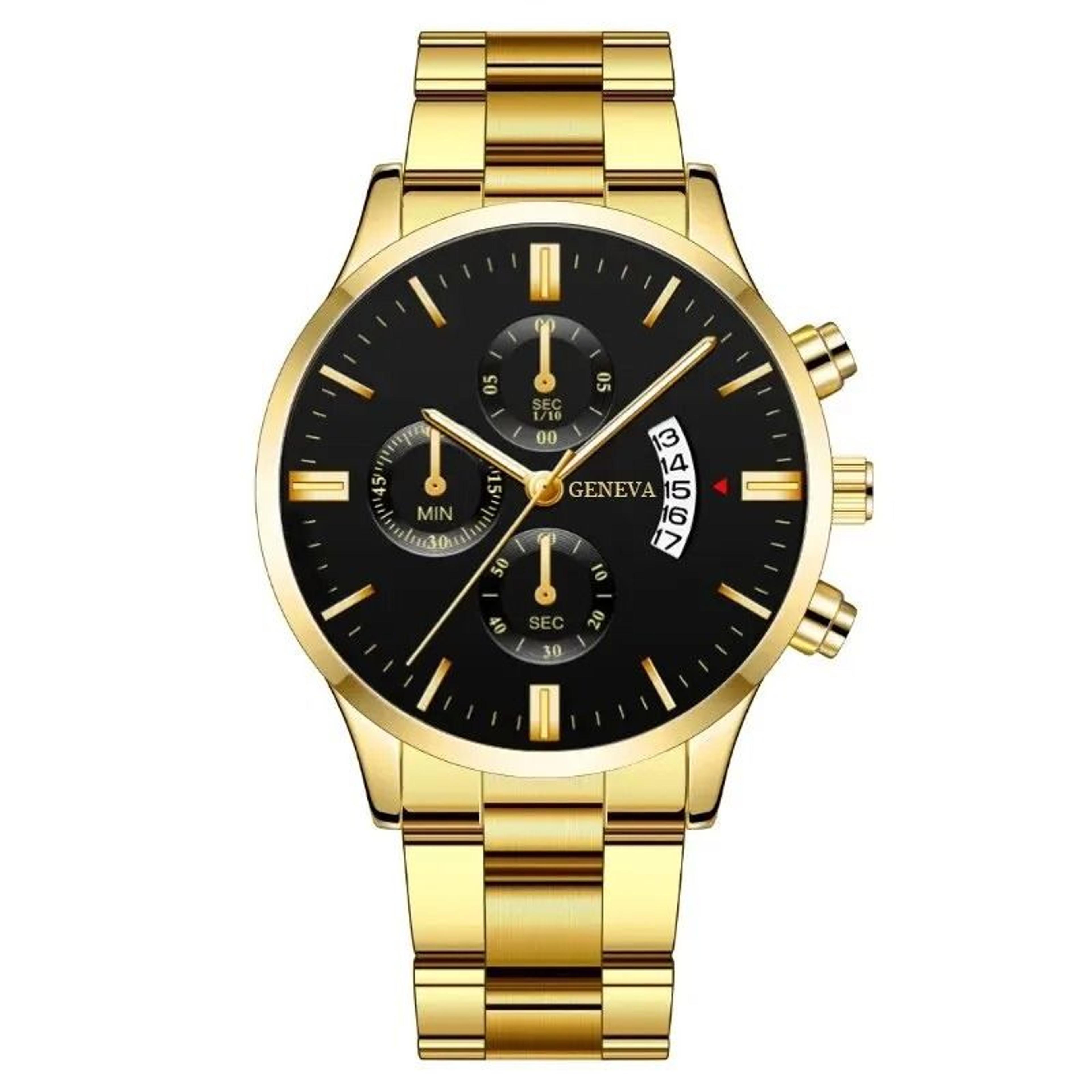 Mens Luxury Watch Stainless Steel Wrist Watch Quartz Business Calendar Silver 4