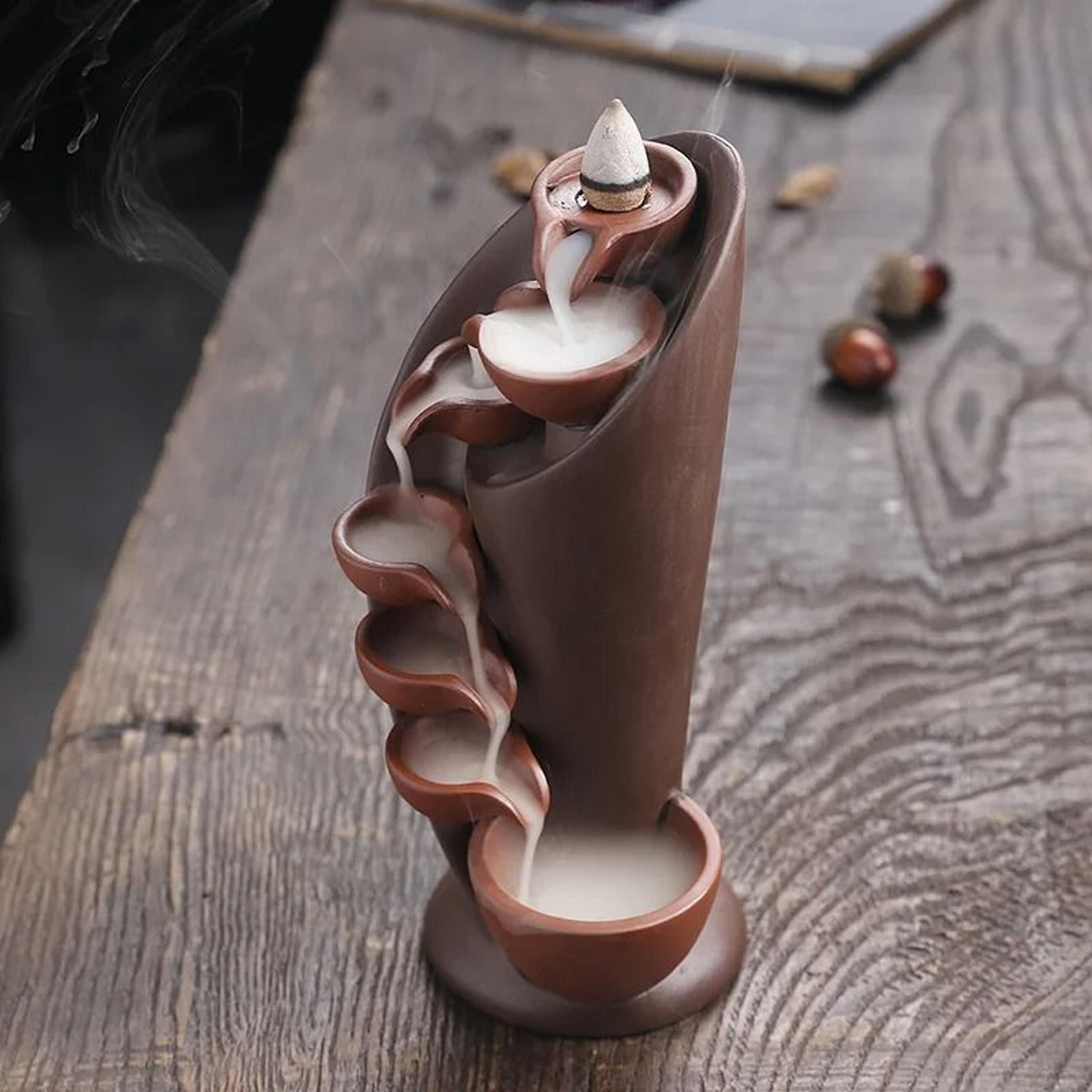 Ceramic Waterfall Backflow Incense Burner Zen Decorative Ornament 1