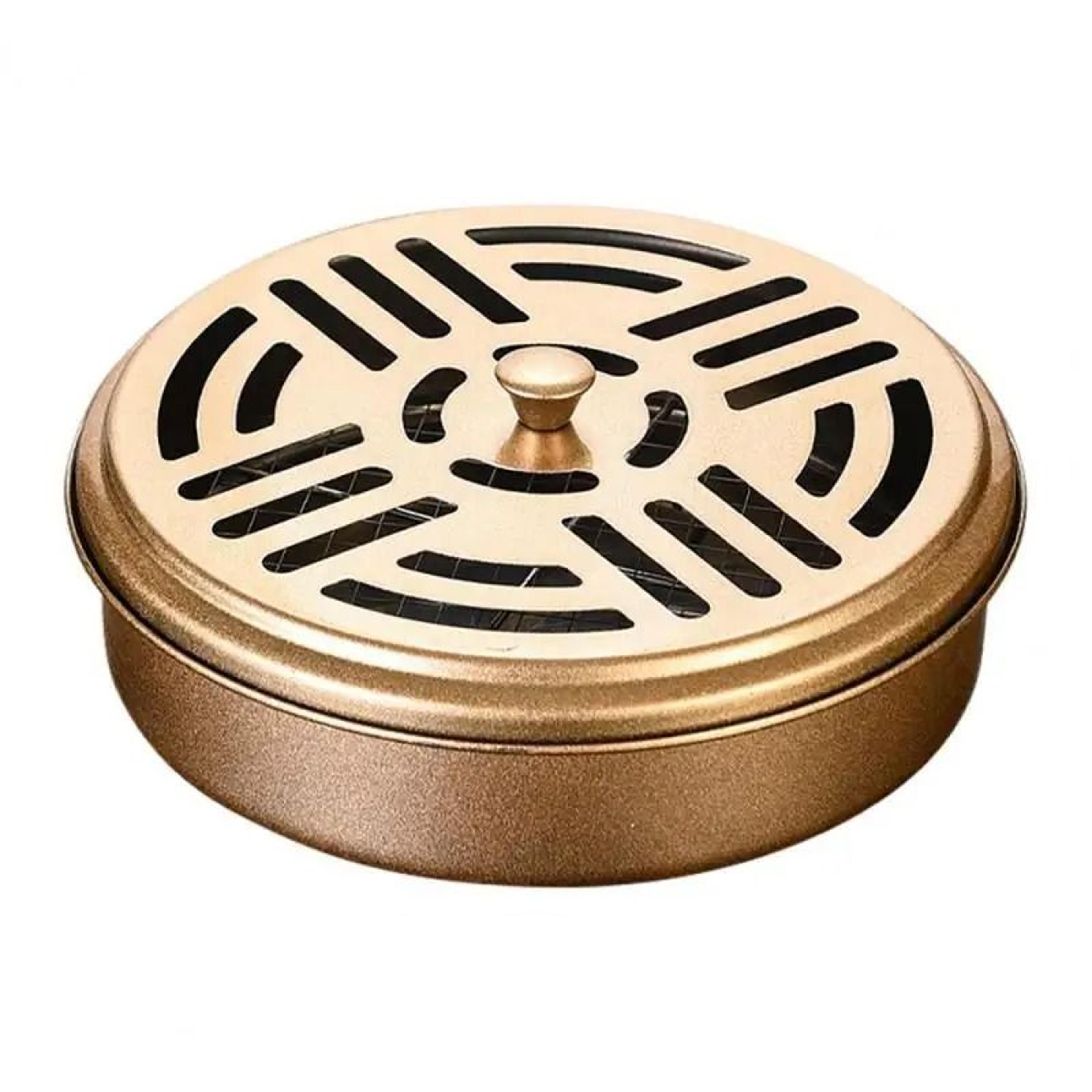 Stainless Steel Mosquito Coil Holder Tray With Spiral Cover Portable Rack 2