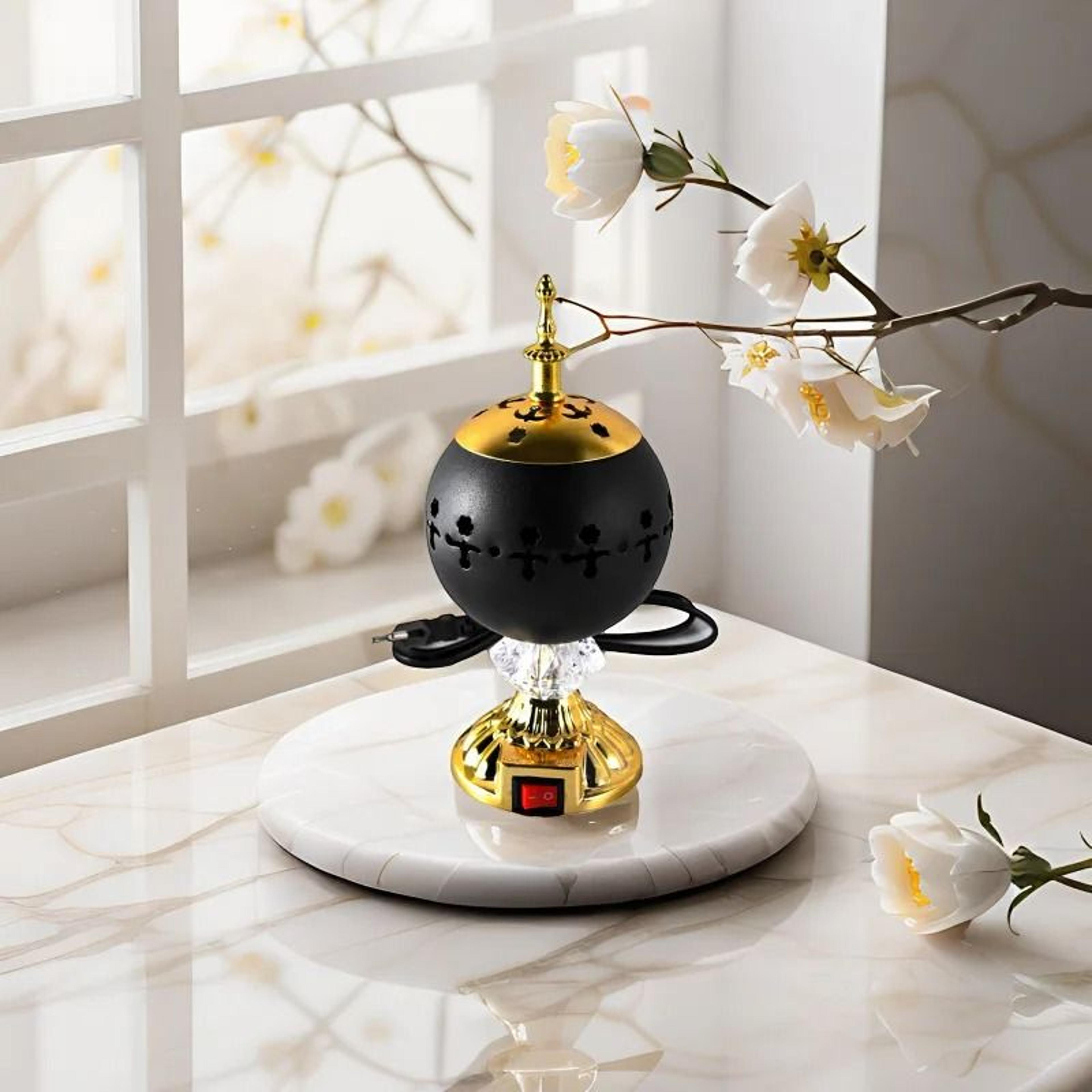 Plug In Electric Bakhoor Burner Metal Arabian Home Aroma Incense Censer 10