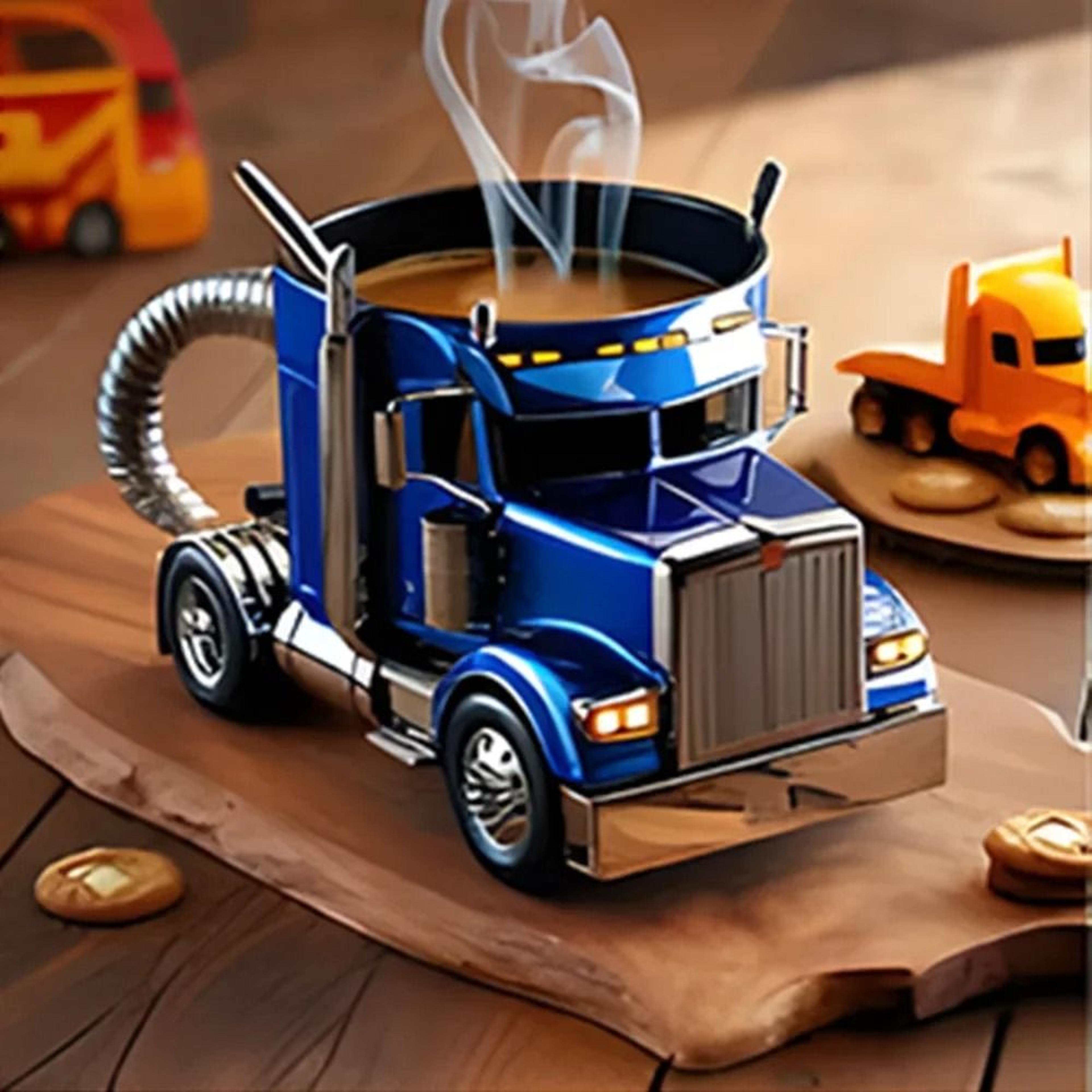 Semi Truck Coffee Mug Handcrafted Novelty Truck Coffee Cup Unique Vehicle Shaped Mug 6