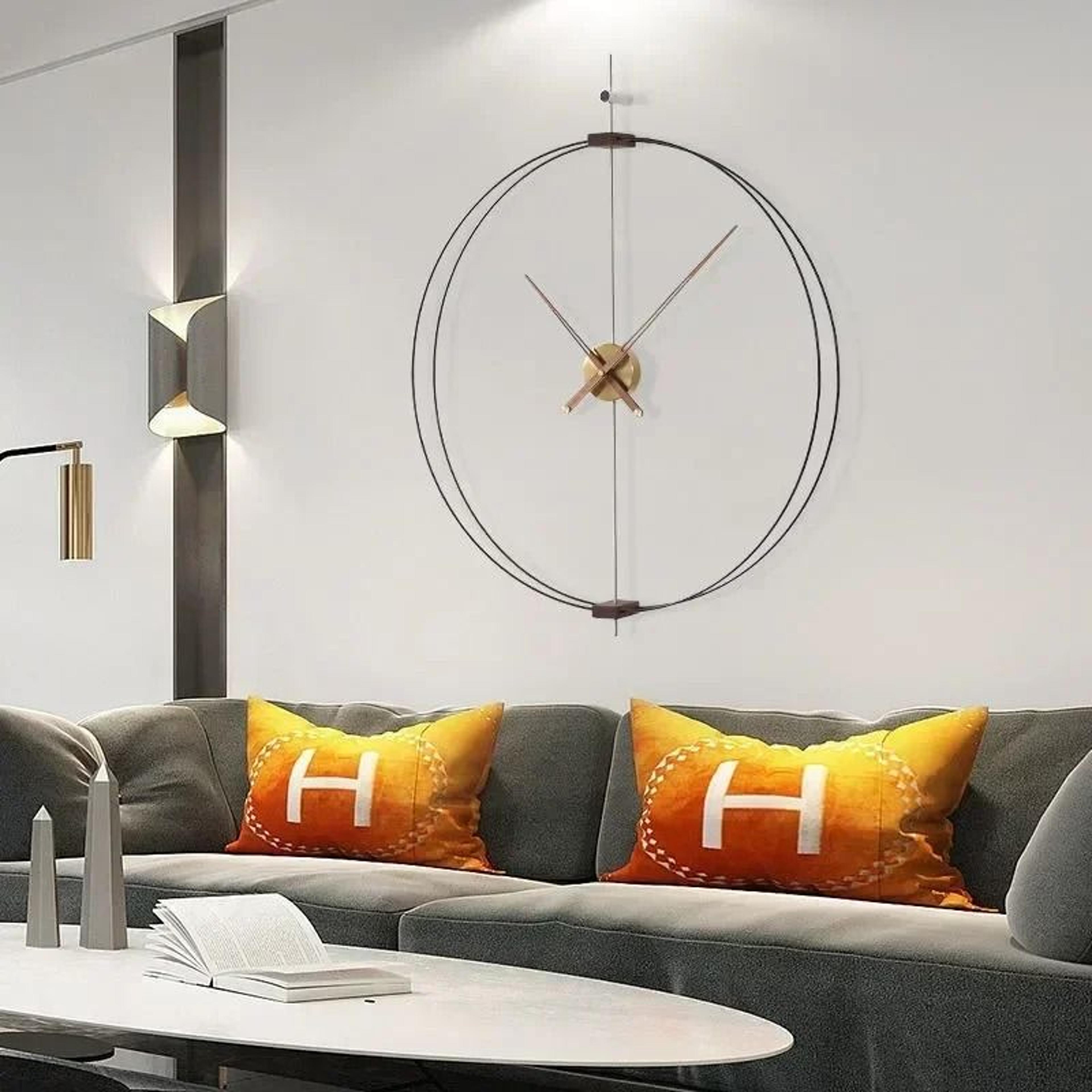 minimalist solid wood wall clock luxury silent modern home decor