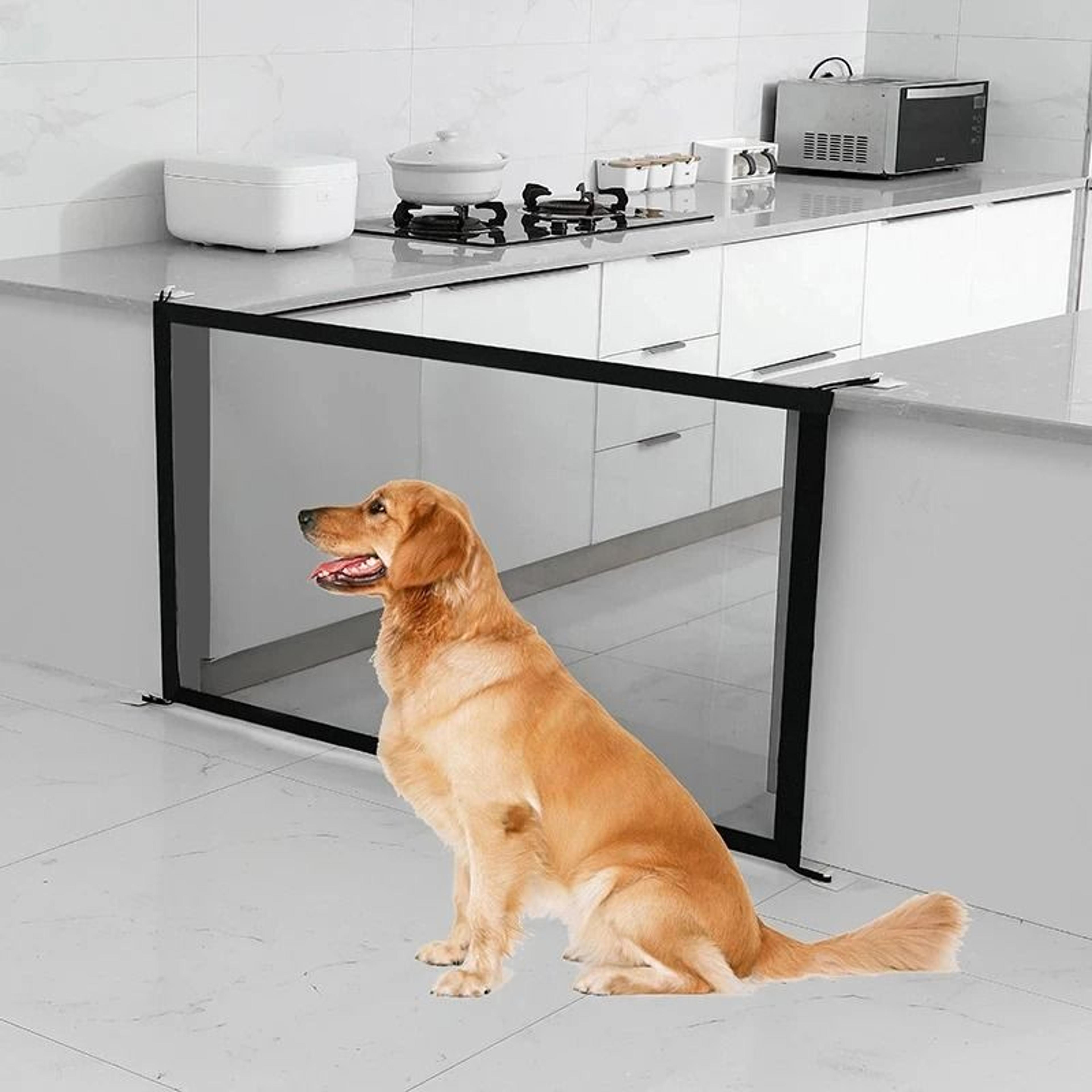 Portable Dog Safety Gate Mesh Pet Barrier Fence For Stairs And Doorways 4