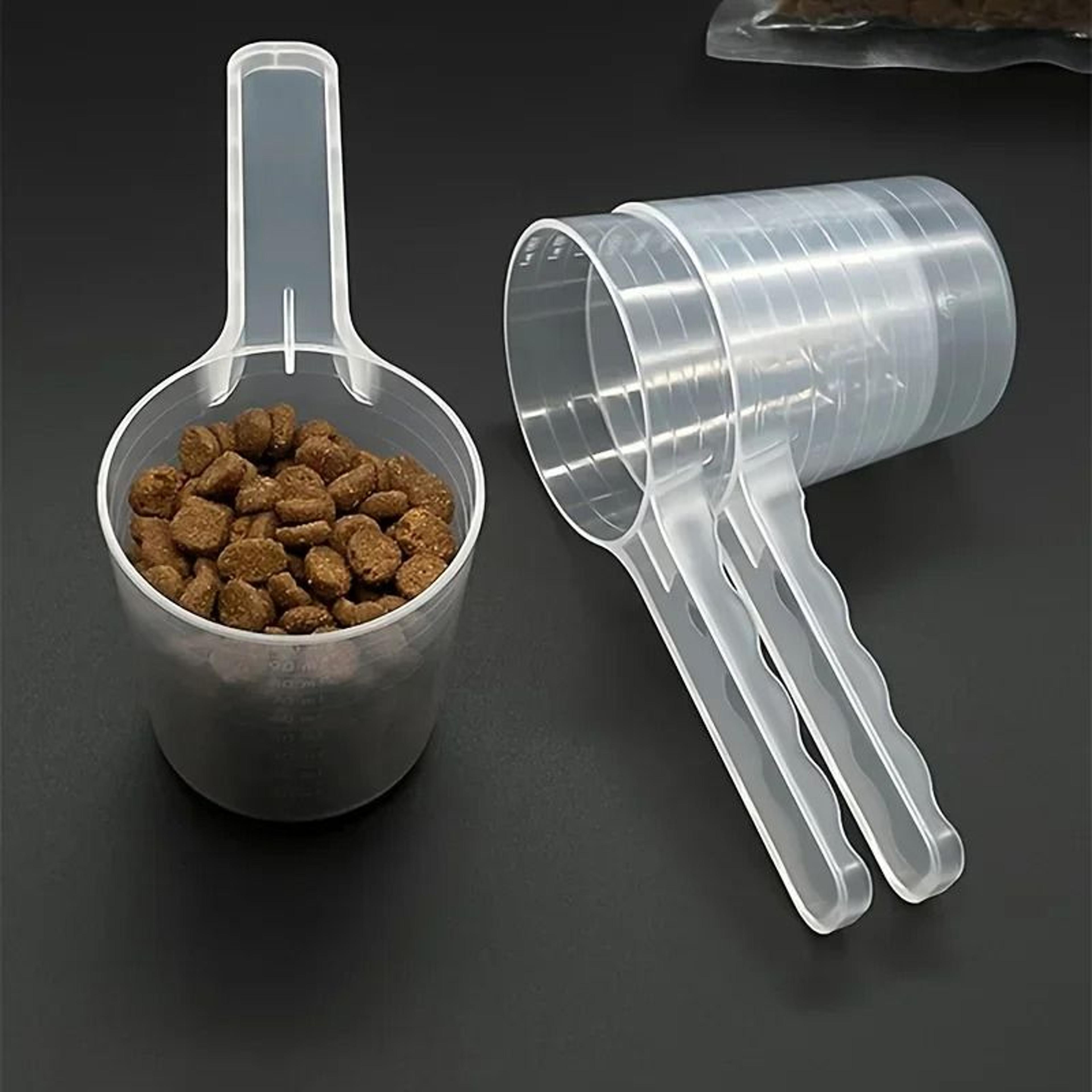 pet measuring spoon with scale dog food scoop transparent cat feeding spoon