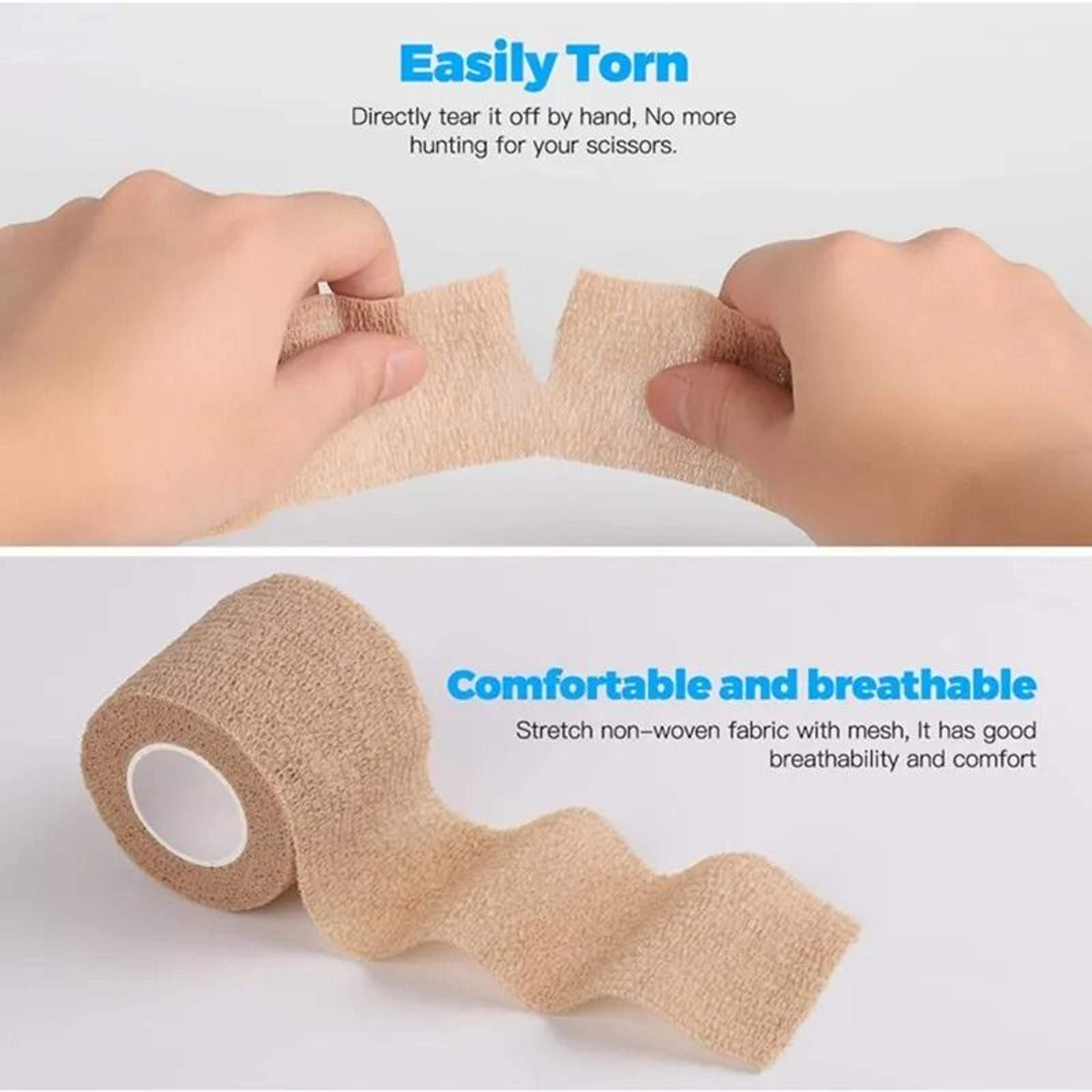 Self Adhesive Elastic Bandage Tattoo Grip Tape 3 Pack Cohesive Wrap 3