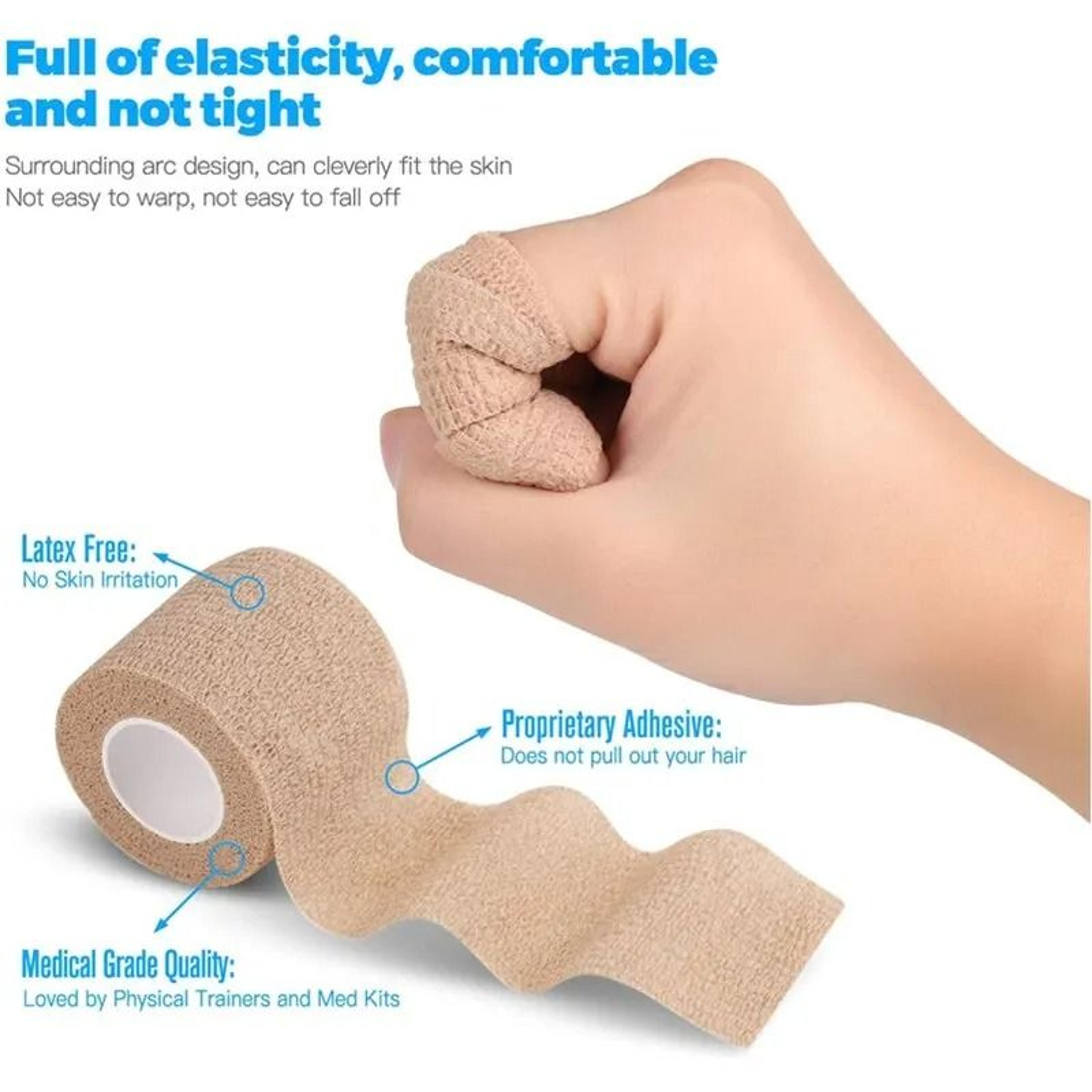 Self Adhesive Elastic Bandage Tattoo Grip Tape 3 Pack Cohesive Wrap 4