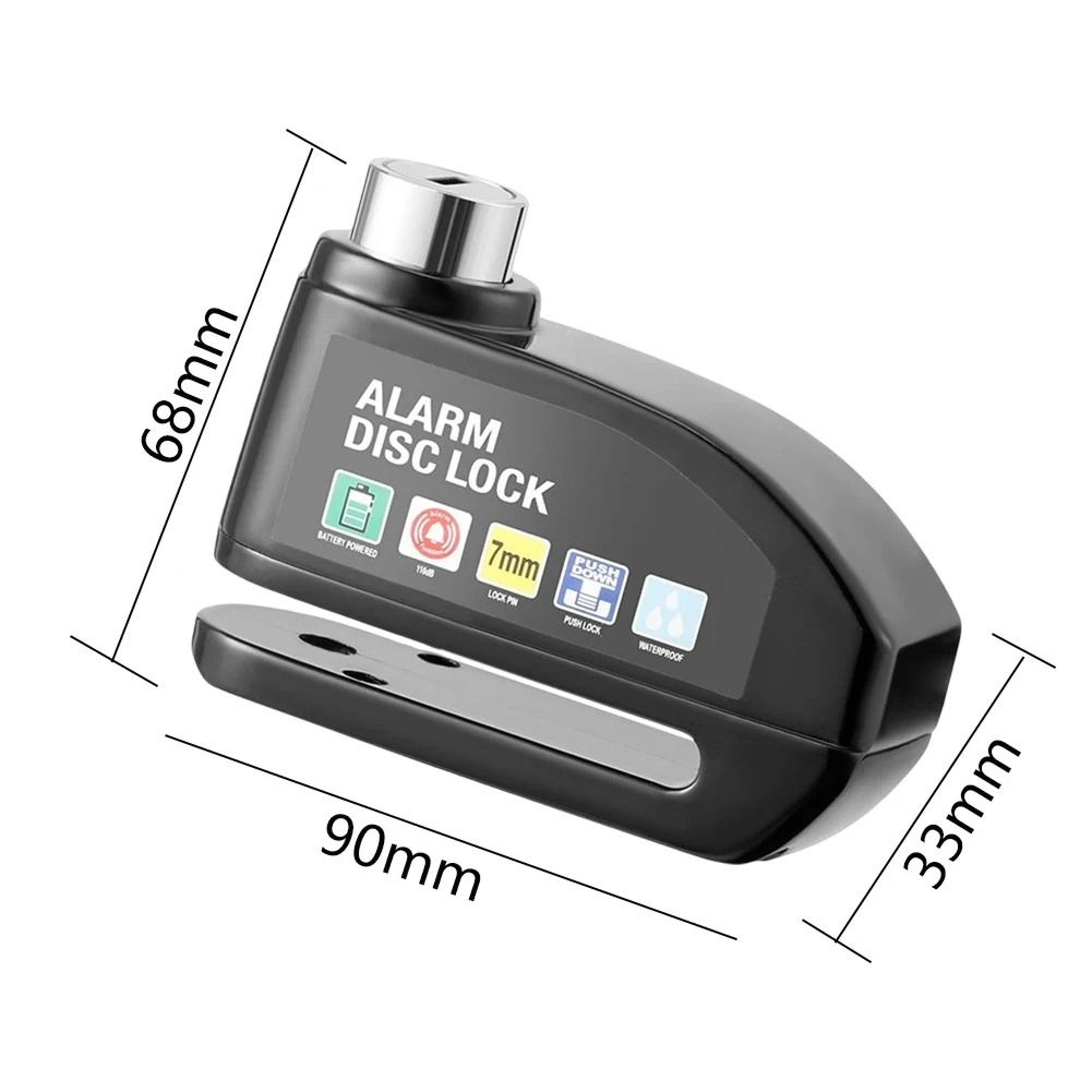 Motorcycle Disc Brake Lock With Alarm Waterproof Anti Theft Security Lock 4
