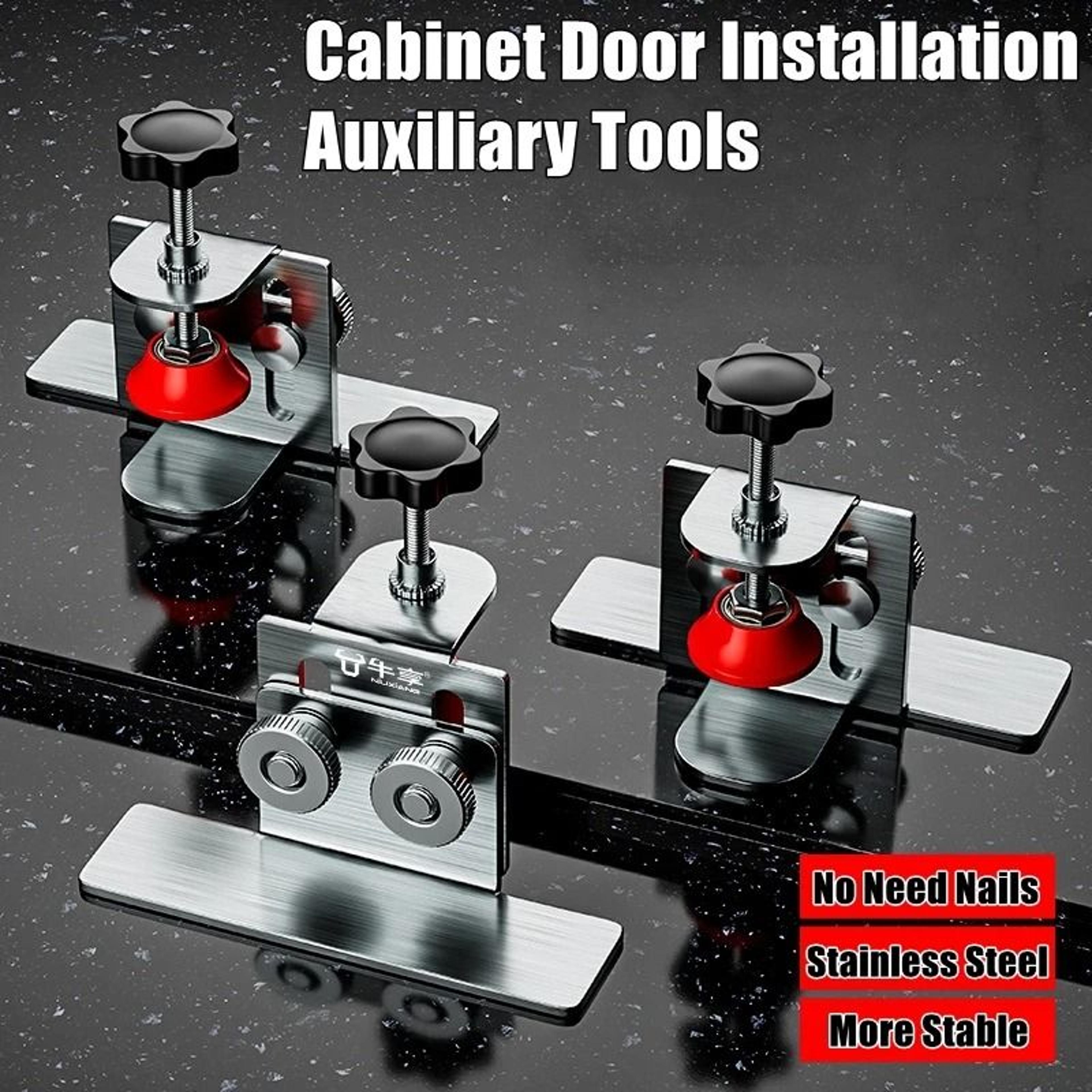 Stainless Steel Cabinet Door Installation Tool Adjustable Cabinet Mounting Jig Bracket 6