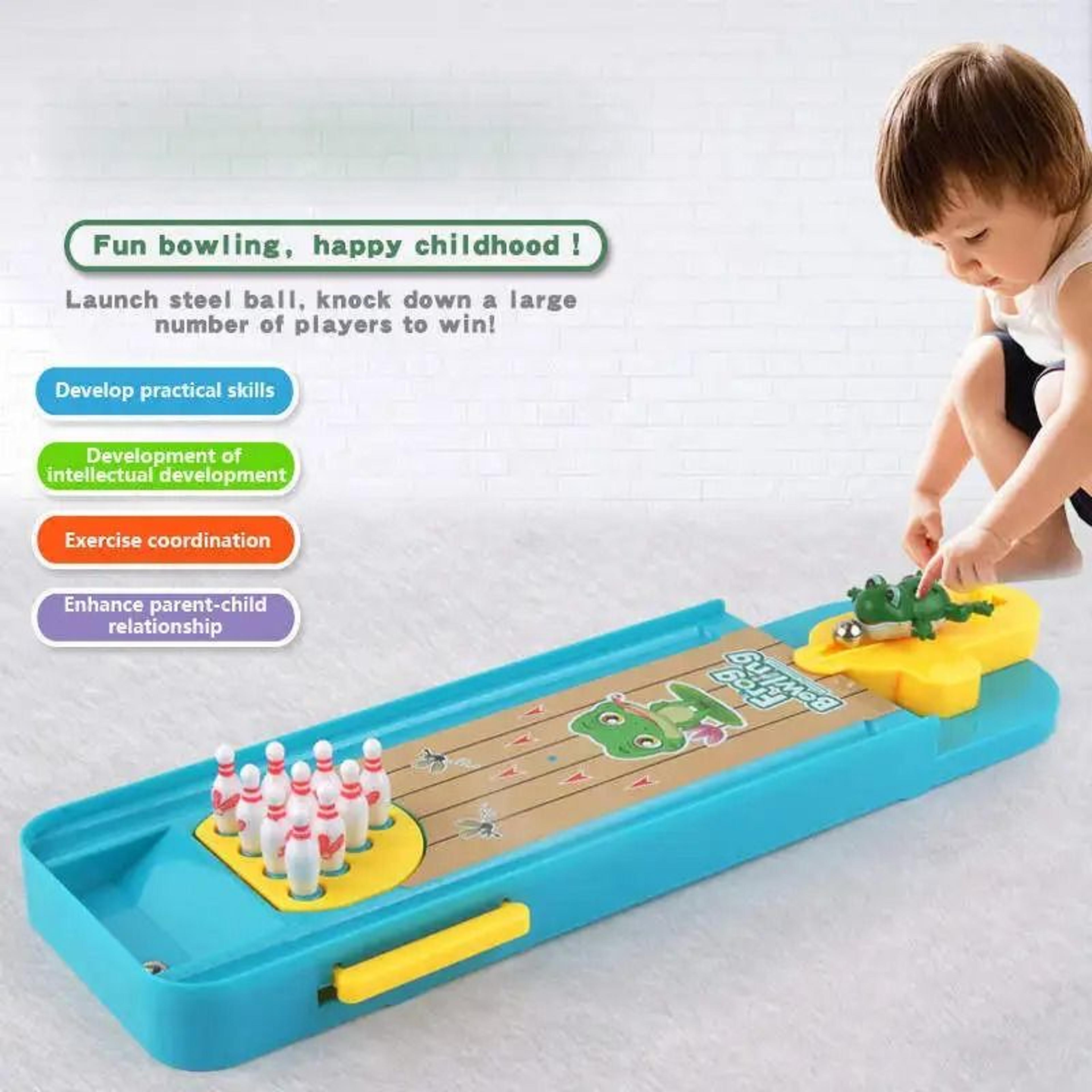 Mini Frog Bowling Game Interactive Desktop Toy For Kids And Family Play 6