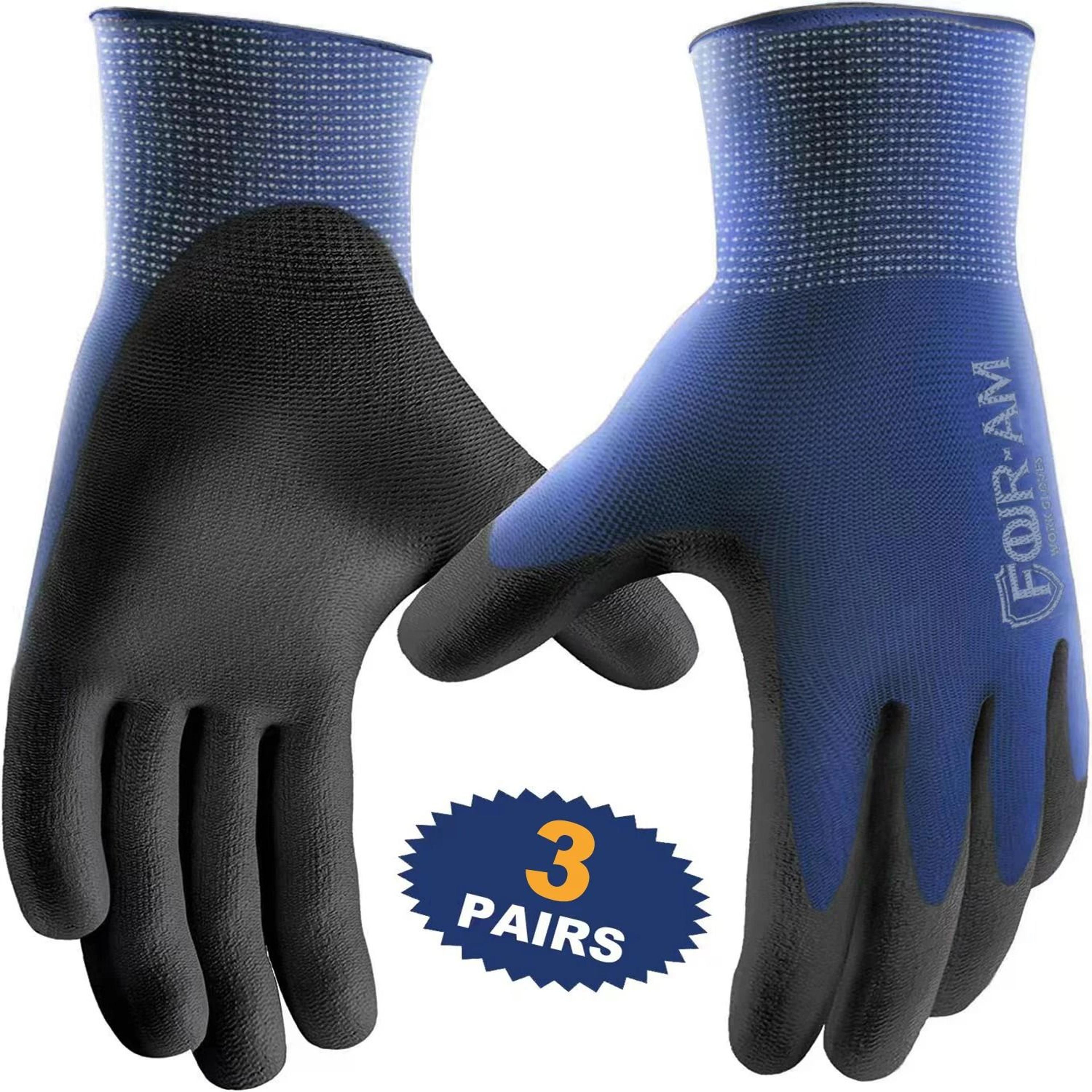 pu coated work gloves ultra thin grip safety gloves with nylon shell 3 pair set