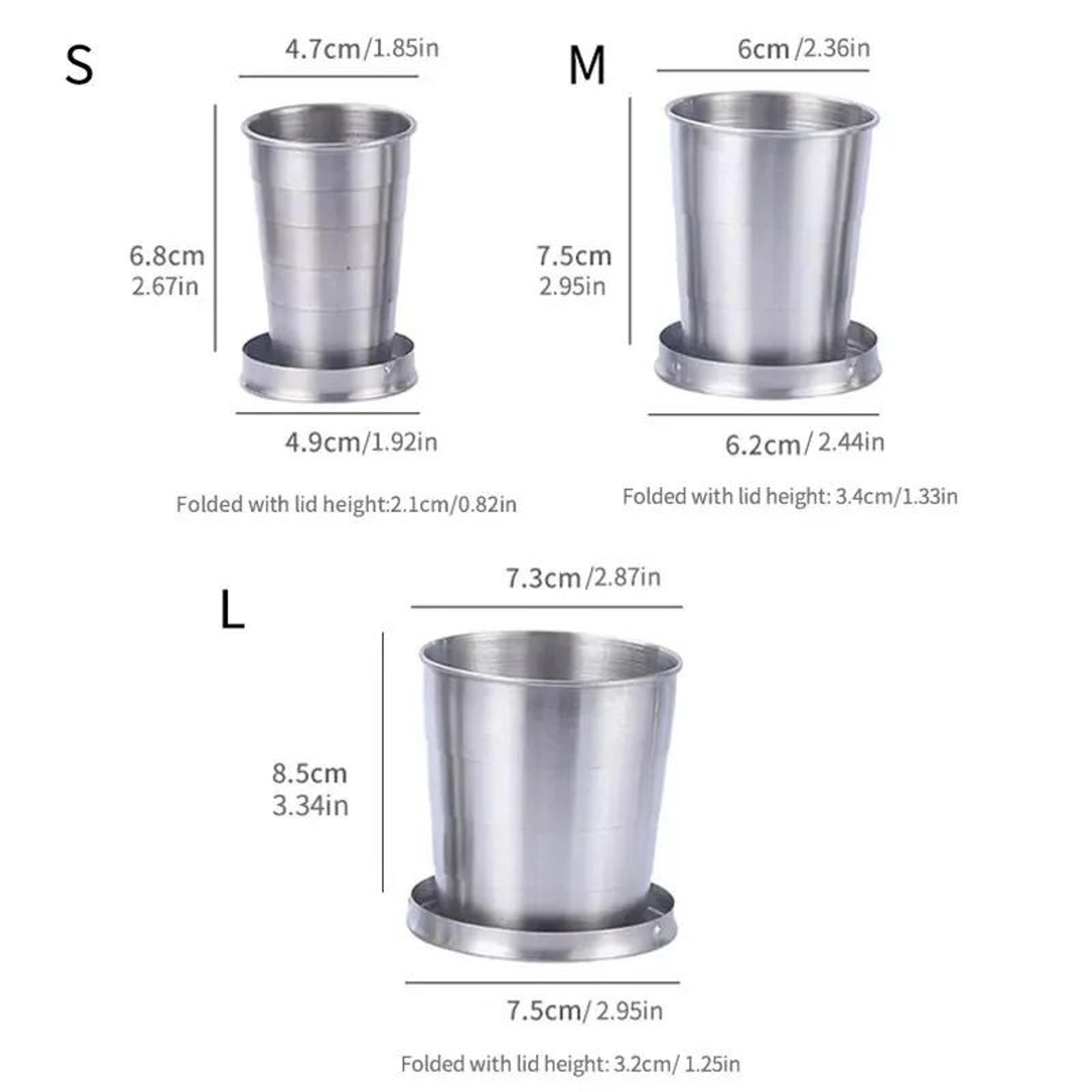 Portable Stainless Steel Folding Cup Telescopic Camping Travel Mug 4