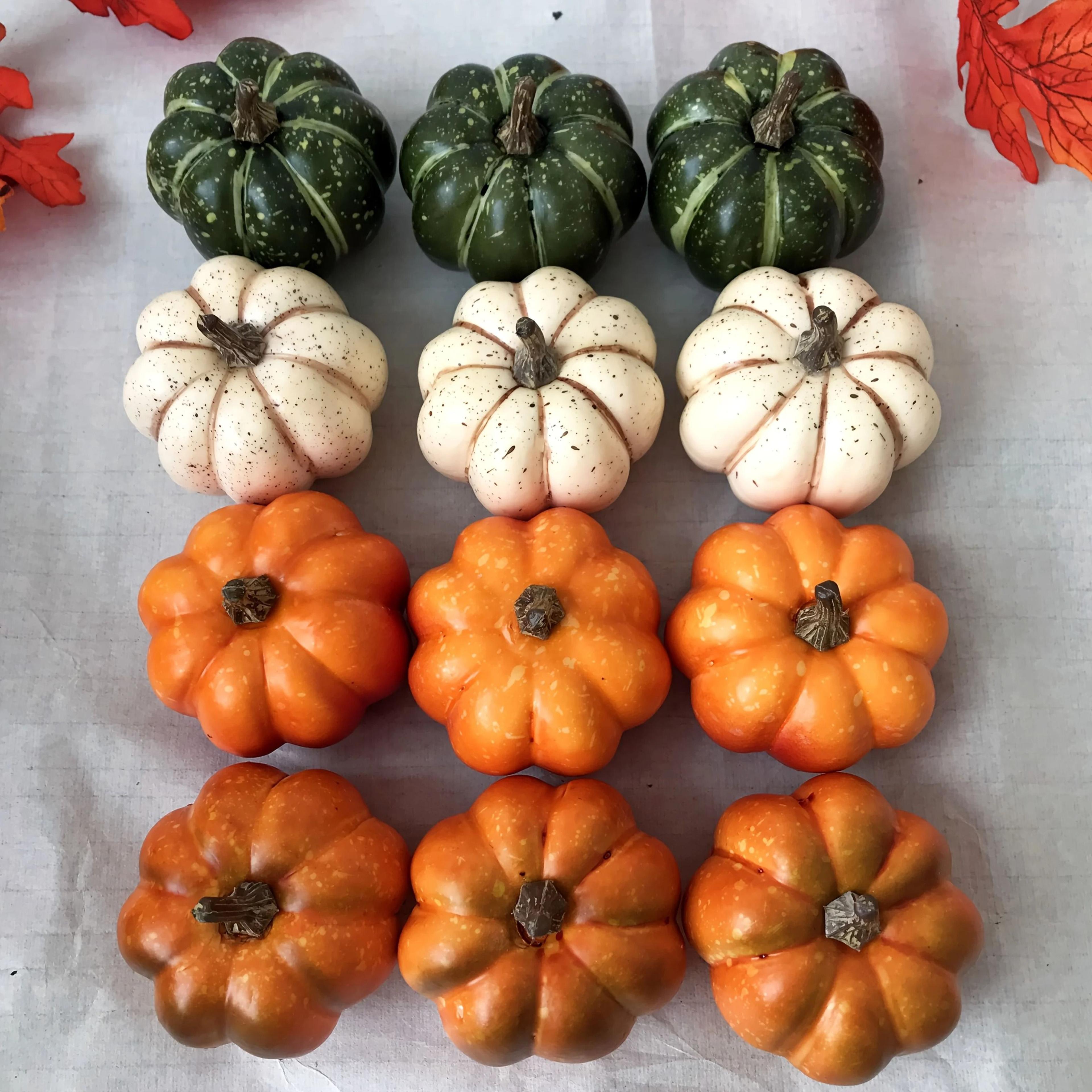 9 Piece Artificial Pumpkin Decor Set For Fall Harvest And Halloween Decorations 1