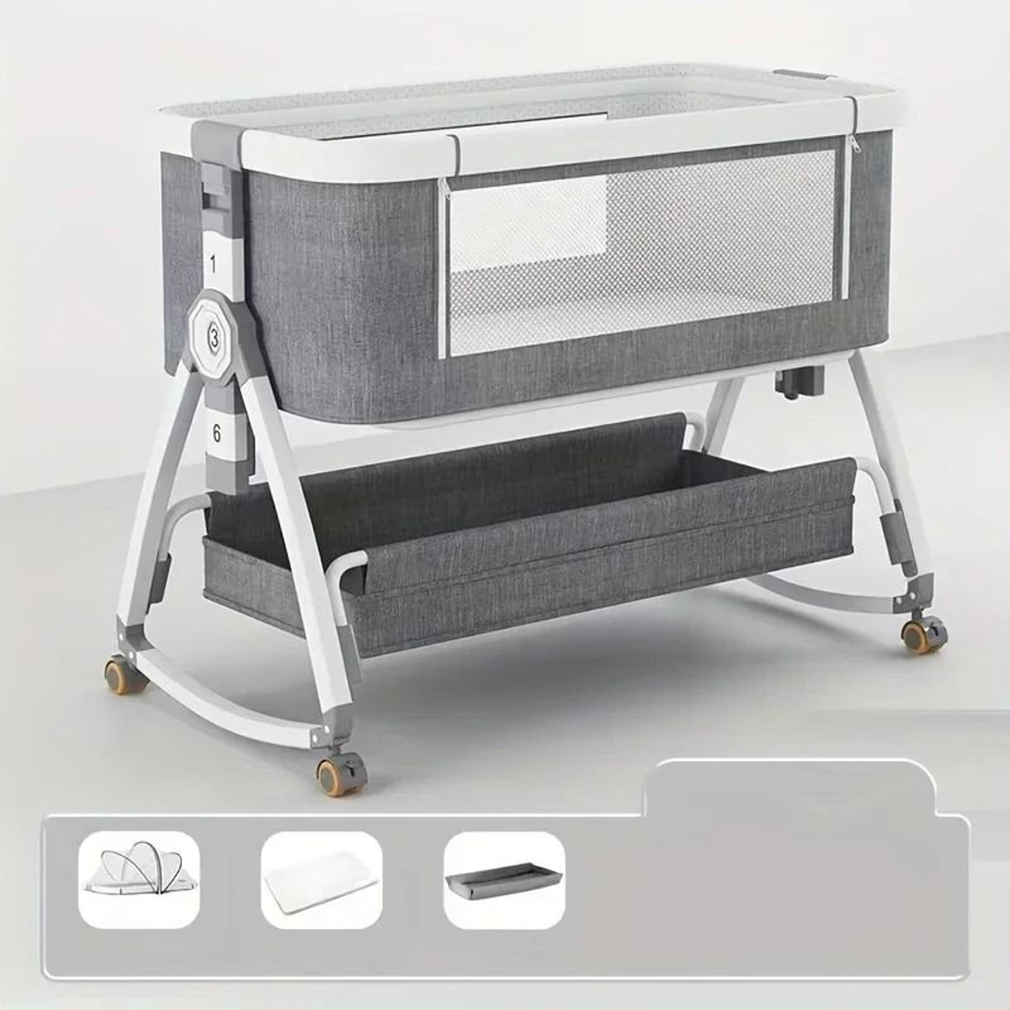 portable bedside baby crib adjustable co sleeper foldable bassinet with wheels