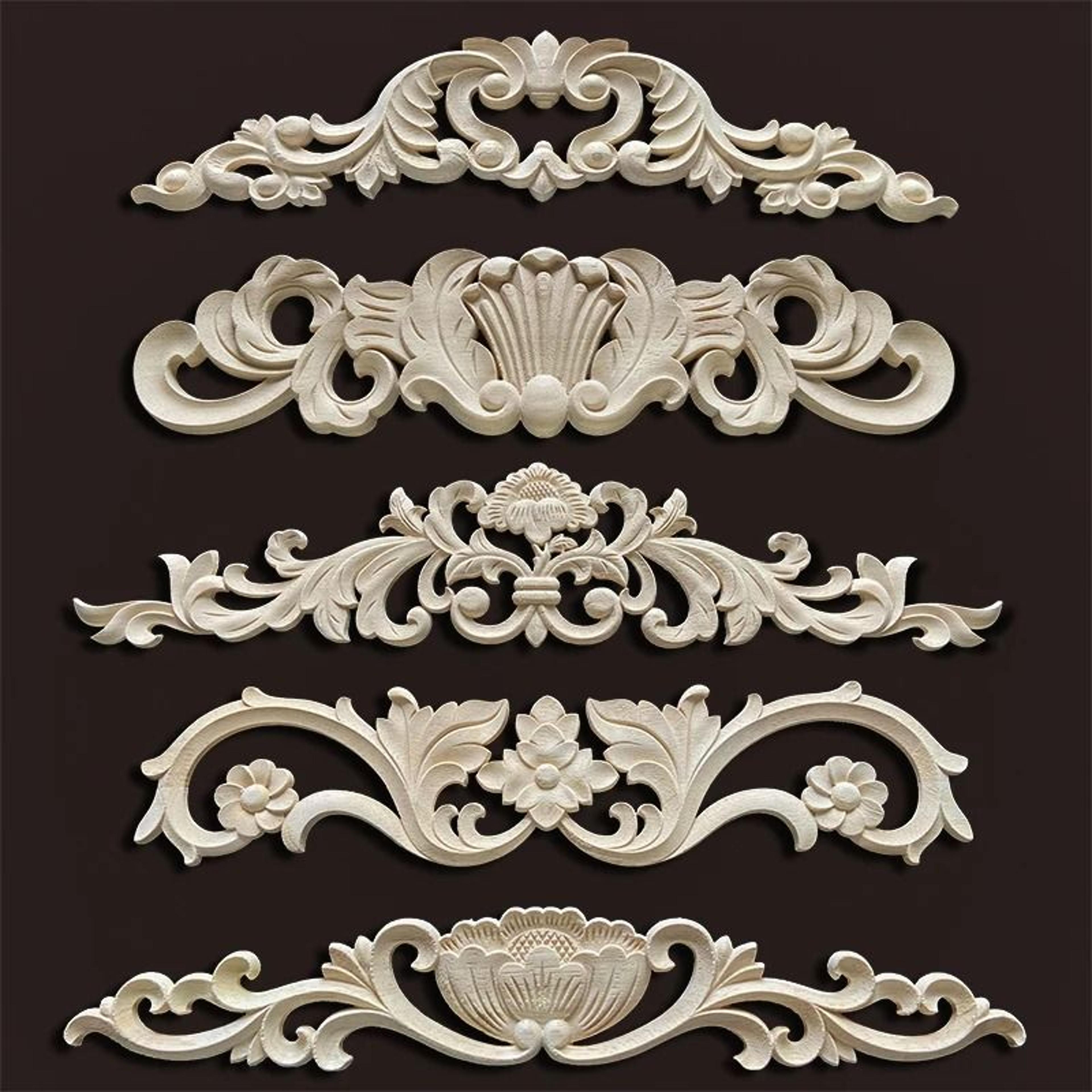 Vintage Carved Wood Appliques Decorative Wood Trim For Furniture And Home Decor 28