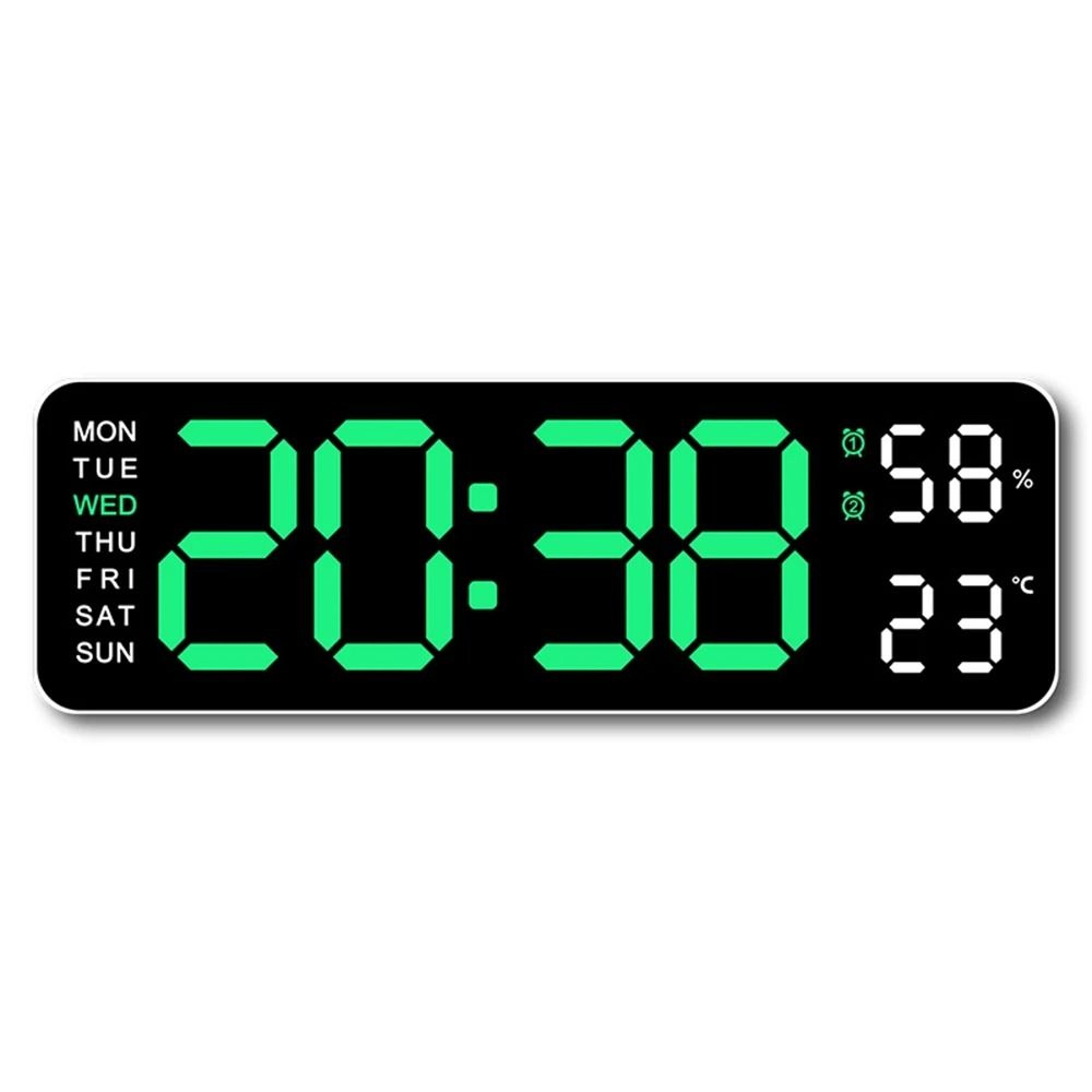 Large Digital Wall Clock LED Display With Temperature Humidity And Week Calendar 1