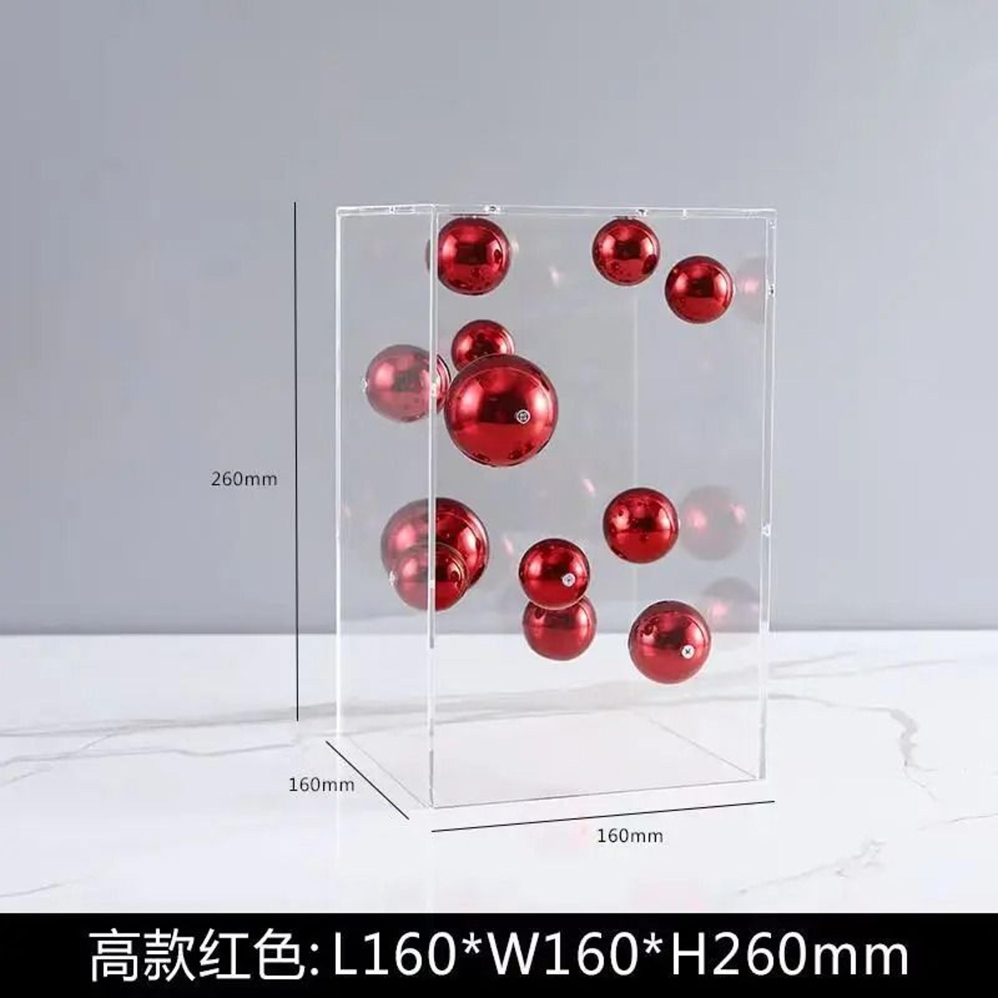 Clear Acrylic Square Display Box Decorative Sphere Cover Modern Home Decor 8