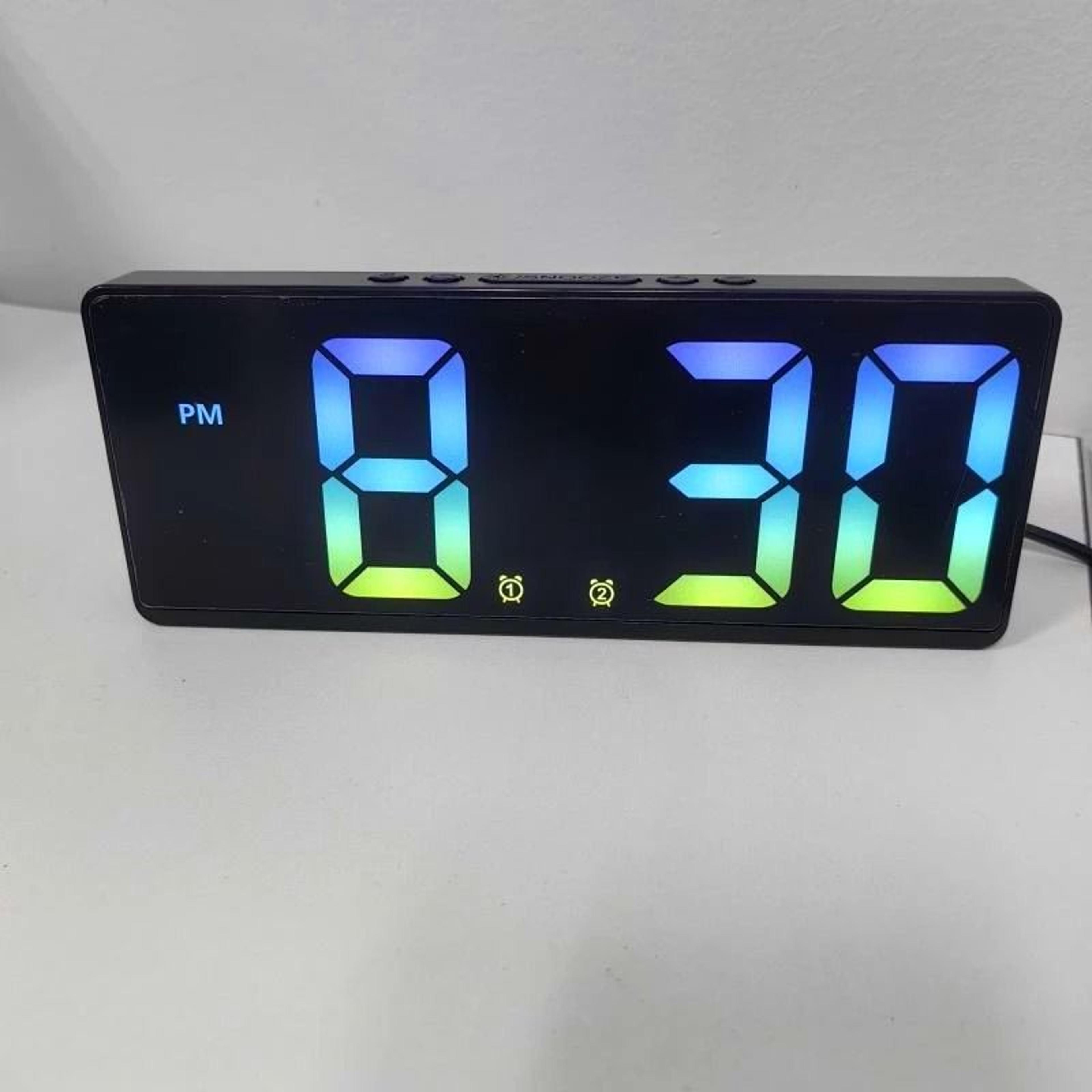 Voice Control LED Digital Alarm Clock With Temperature Display Snooze Mode 7