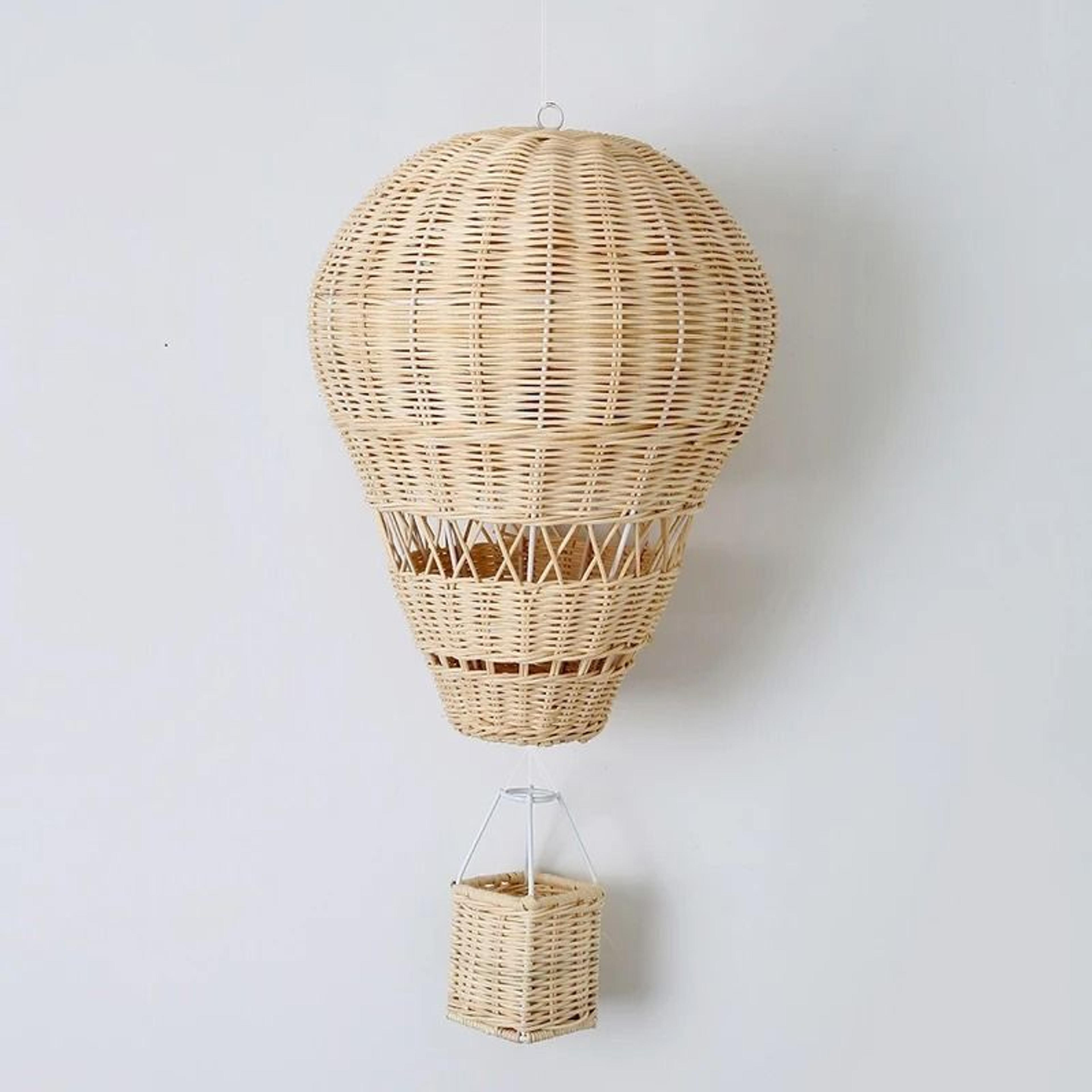 rattan hot air balloon decor nursery wall hanging boho kids room decor