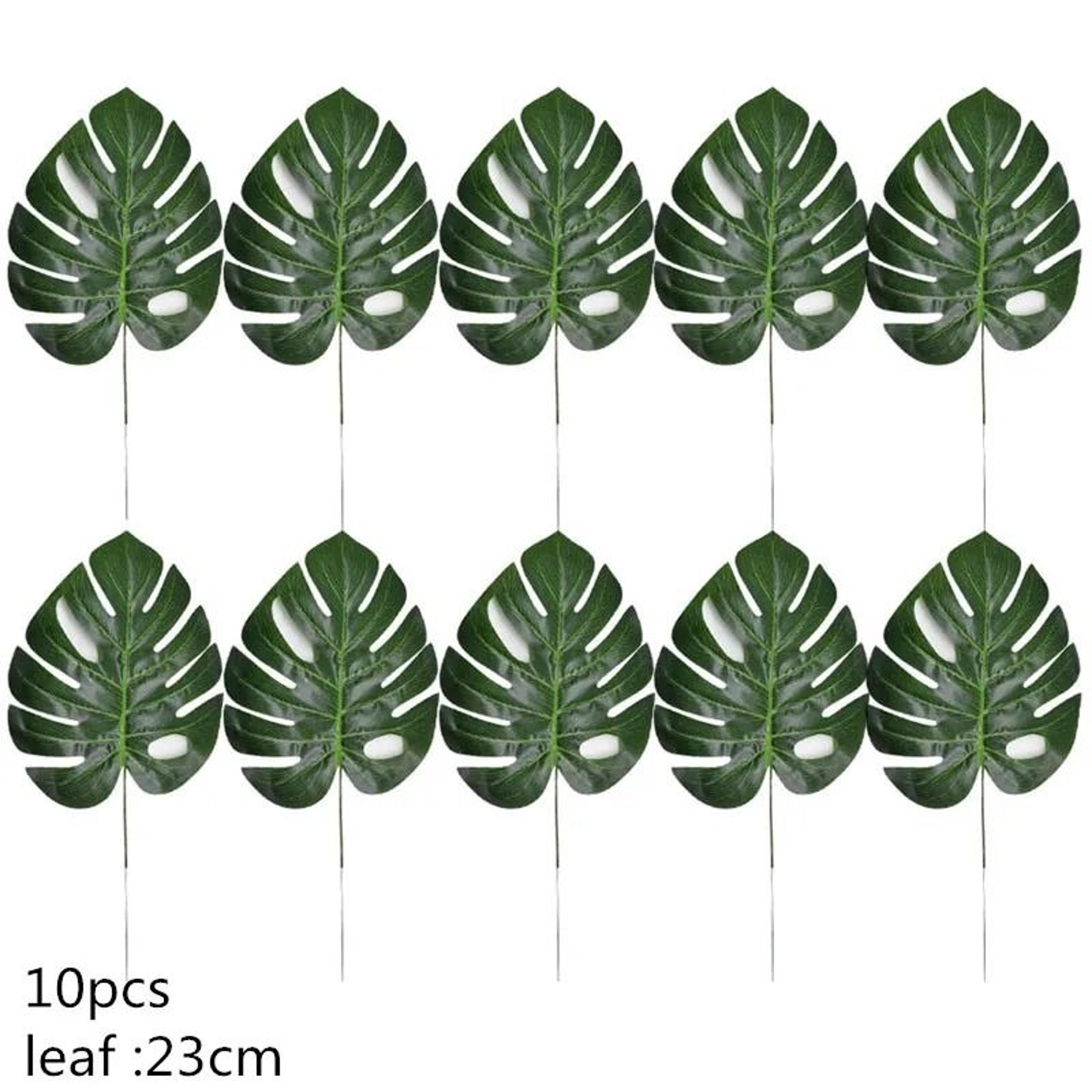 Artificial Palm Leaves Gold Tropical Decor Fake Silk Leaf Set 8