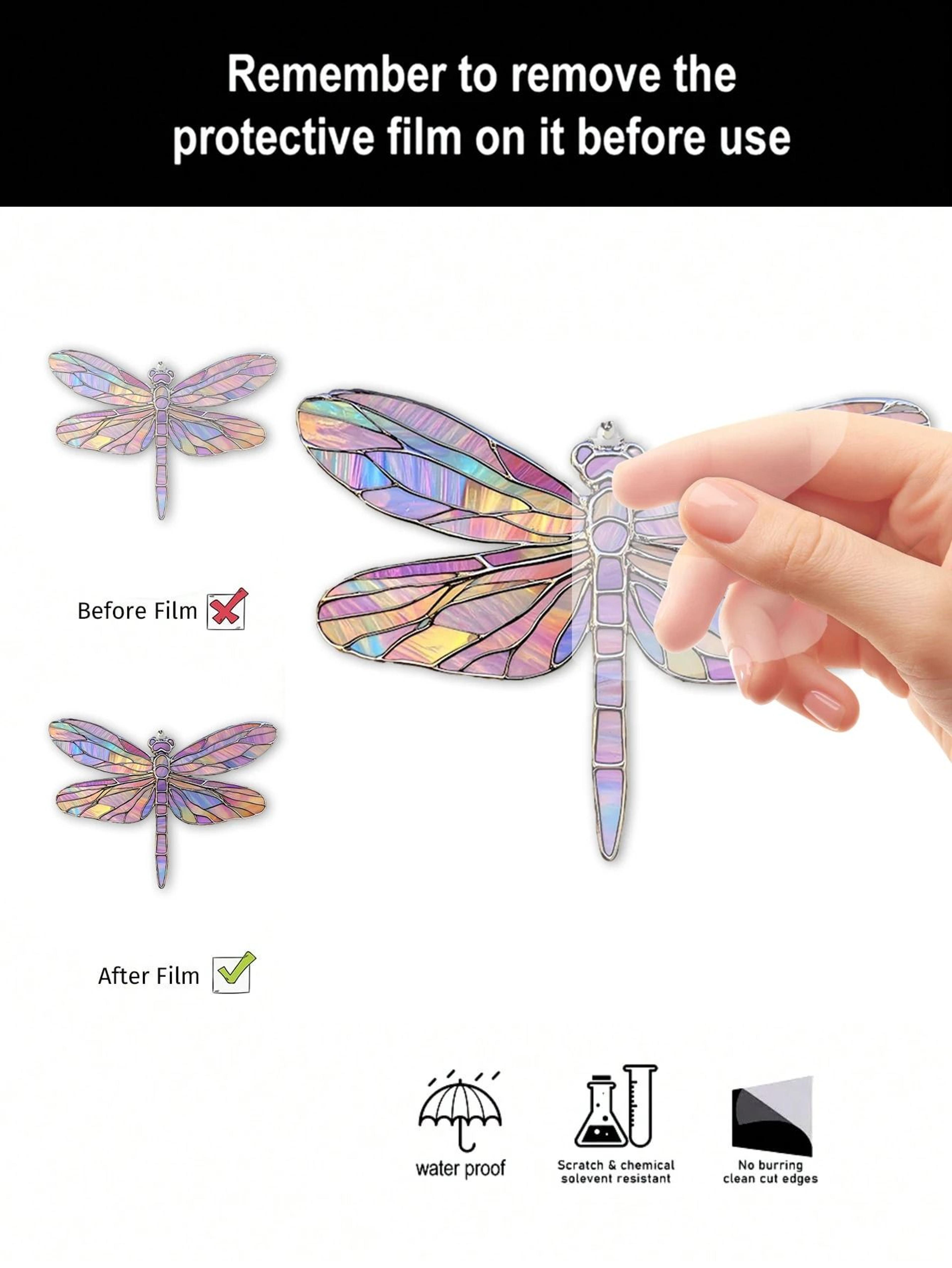 Colorful Dragonfly Suncatcher Acrylic Hanging Window Decor 15