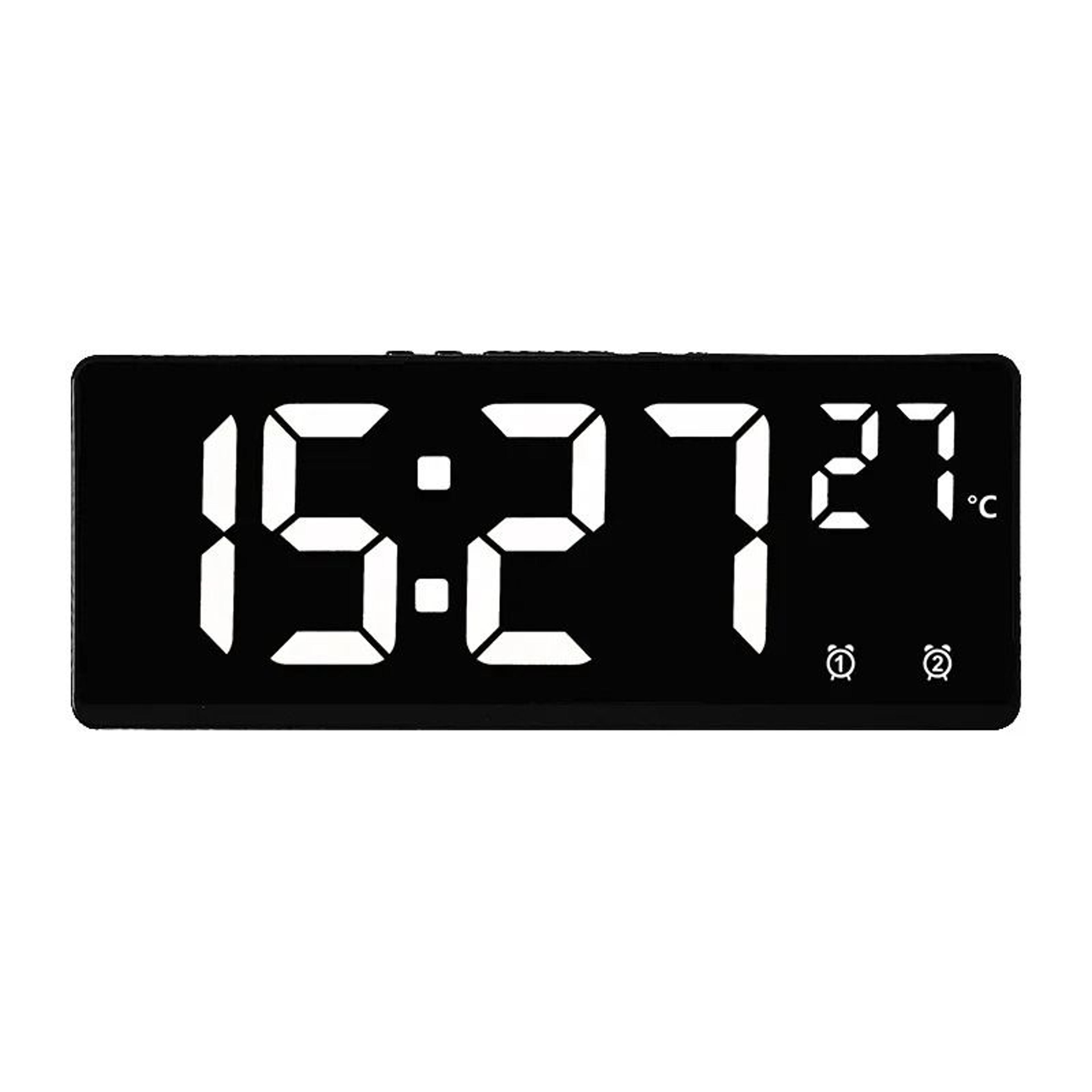 Smart Digital Alarm Clock Voice Control LED Desk Clock With Temperature Display 3