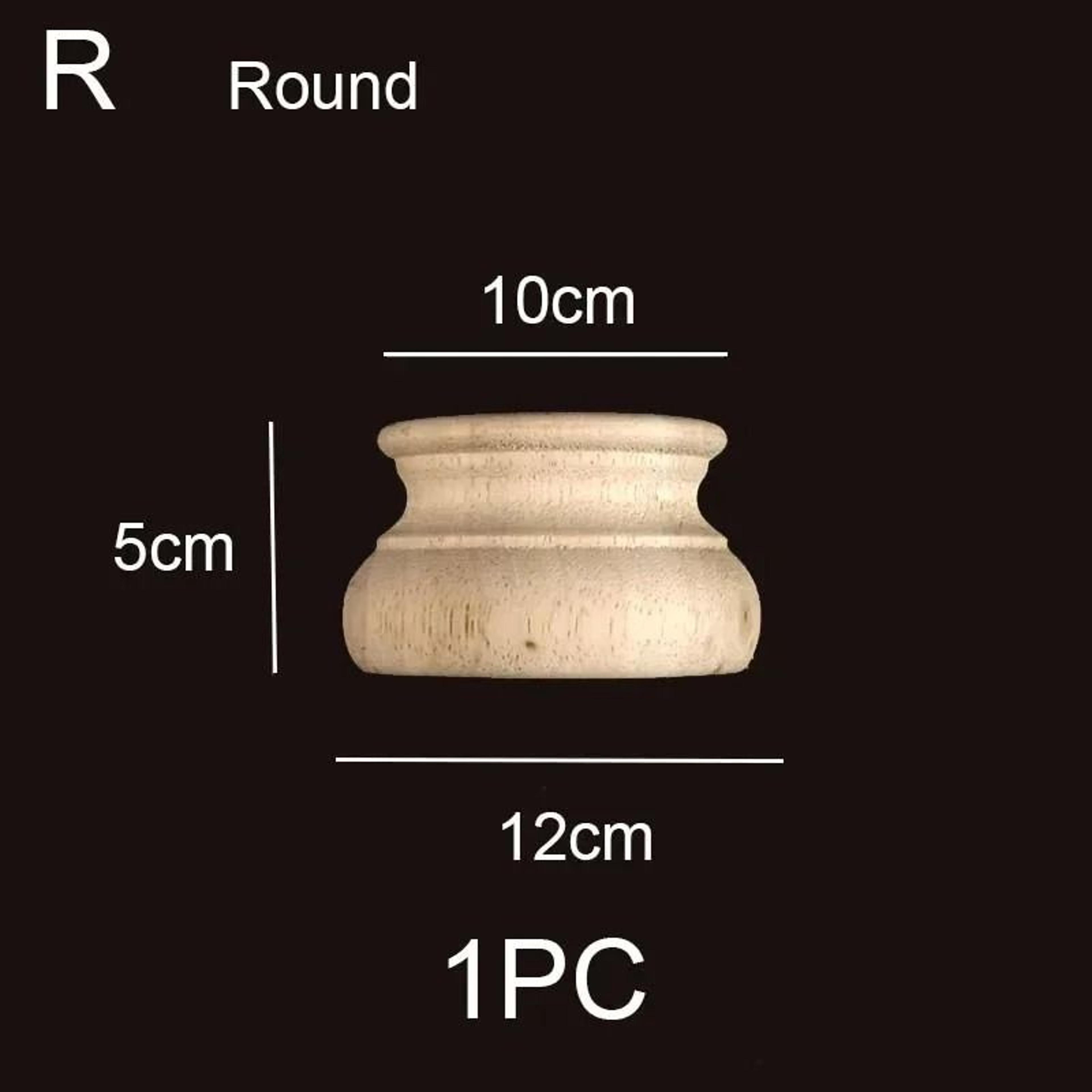 Half Round Wood Column Cap Roman Carved Applique For Furniture Decor 2