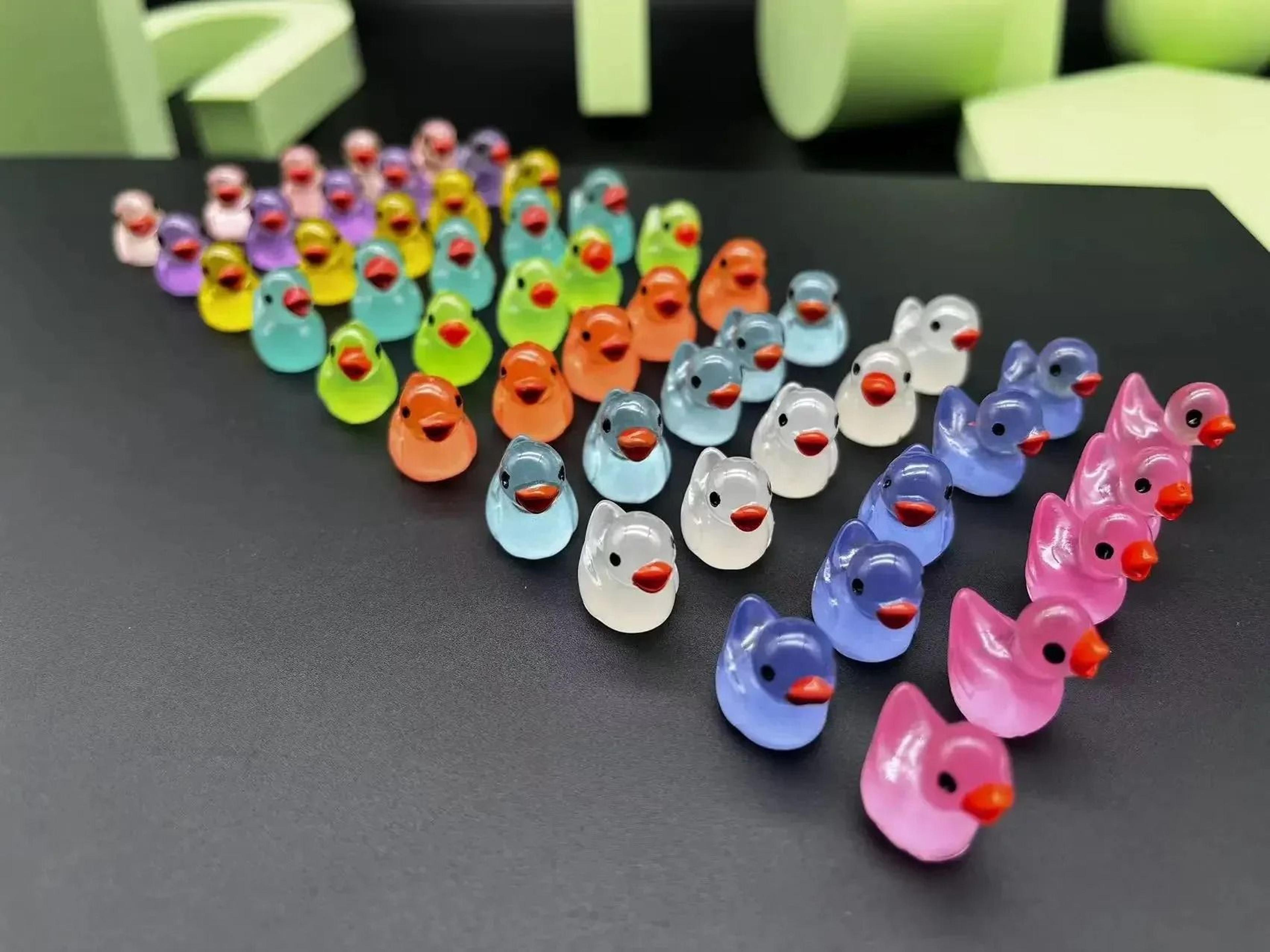 Glow In The Dark Mini Resin Ducks Fairy Garden Accessories Set 1