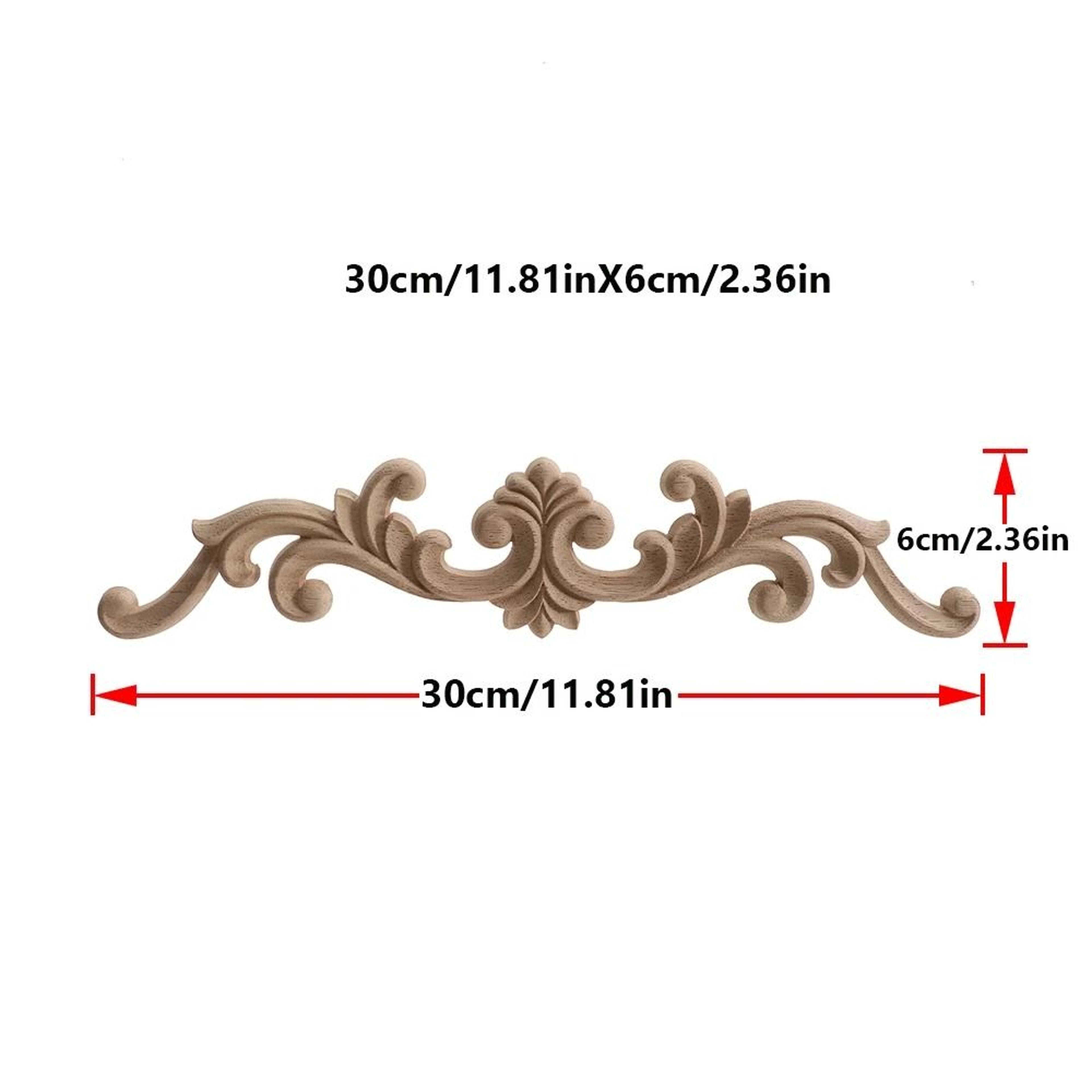 2 Piece Carved Wooden Rose Applique Furniture Decorative Trim Set 11