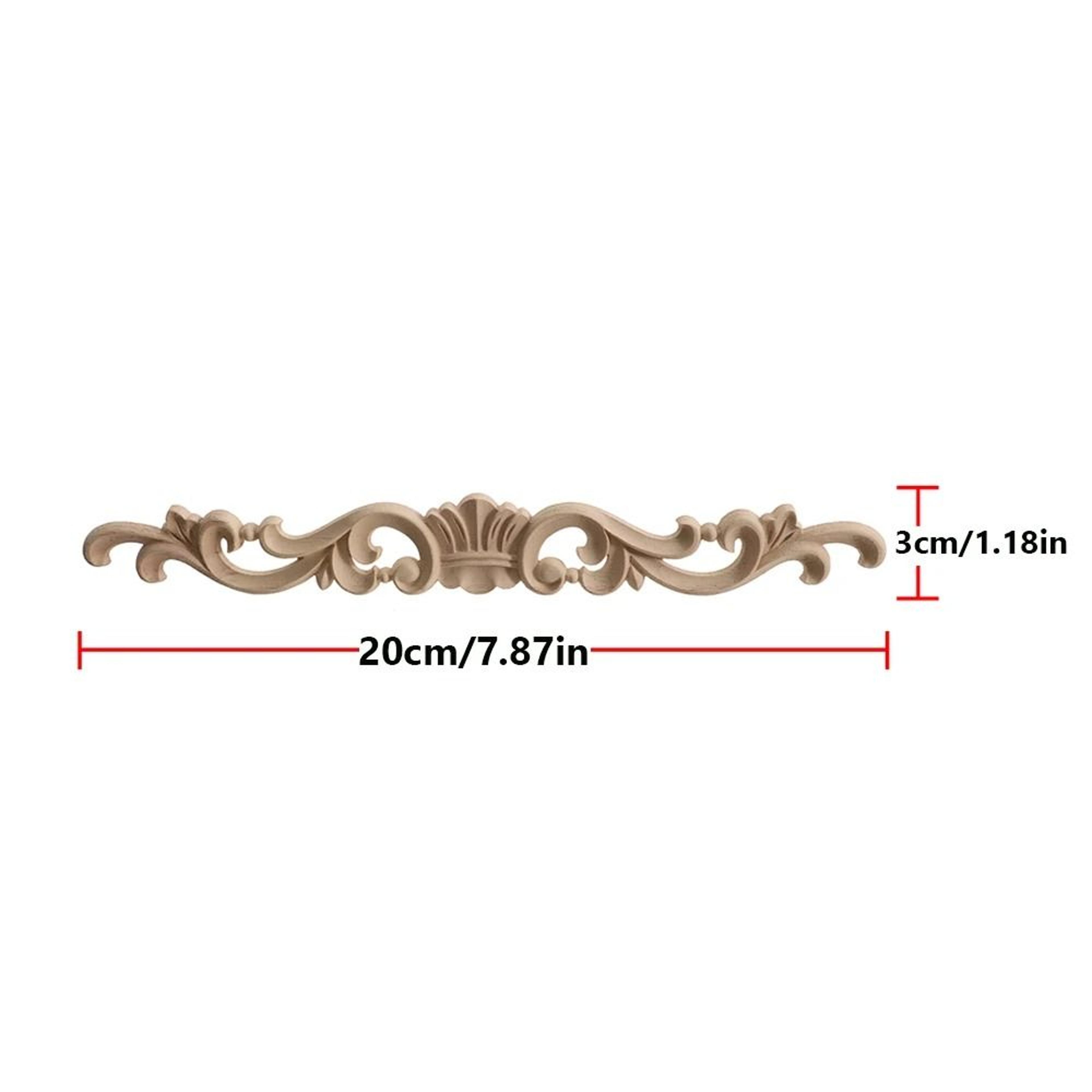 2 Piece Carved Wooden Rose Applique Furniture Decorative Trim Set 8