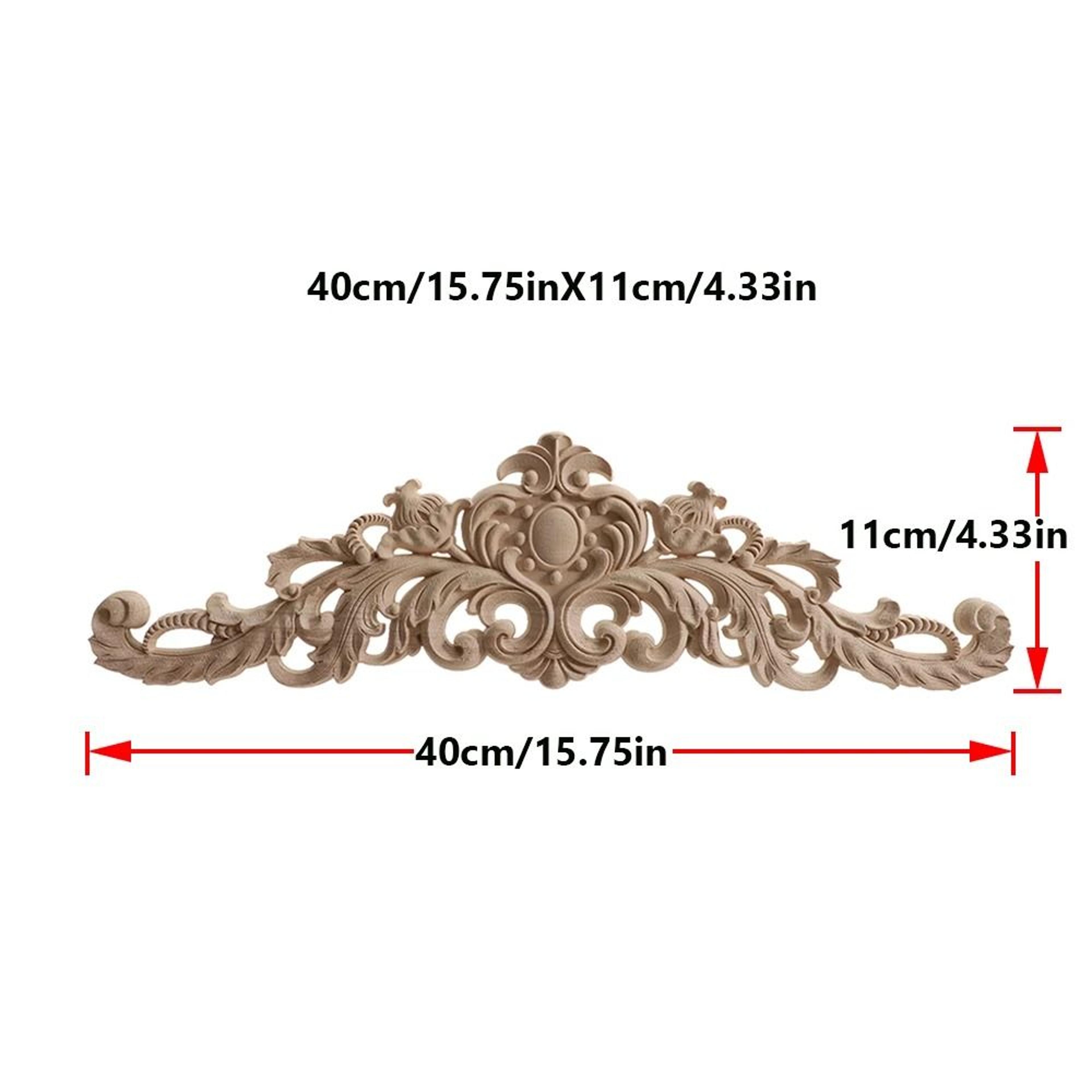 2 Piece Carved Wooden Rose Applique Furniture Decorative Trim Set 15