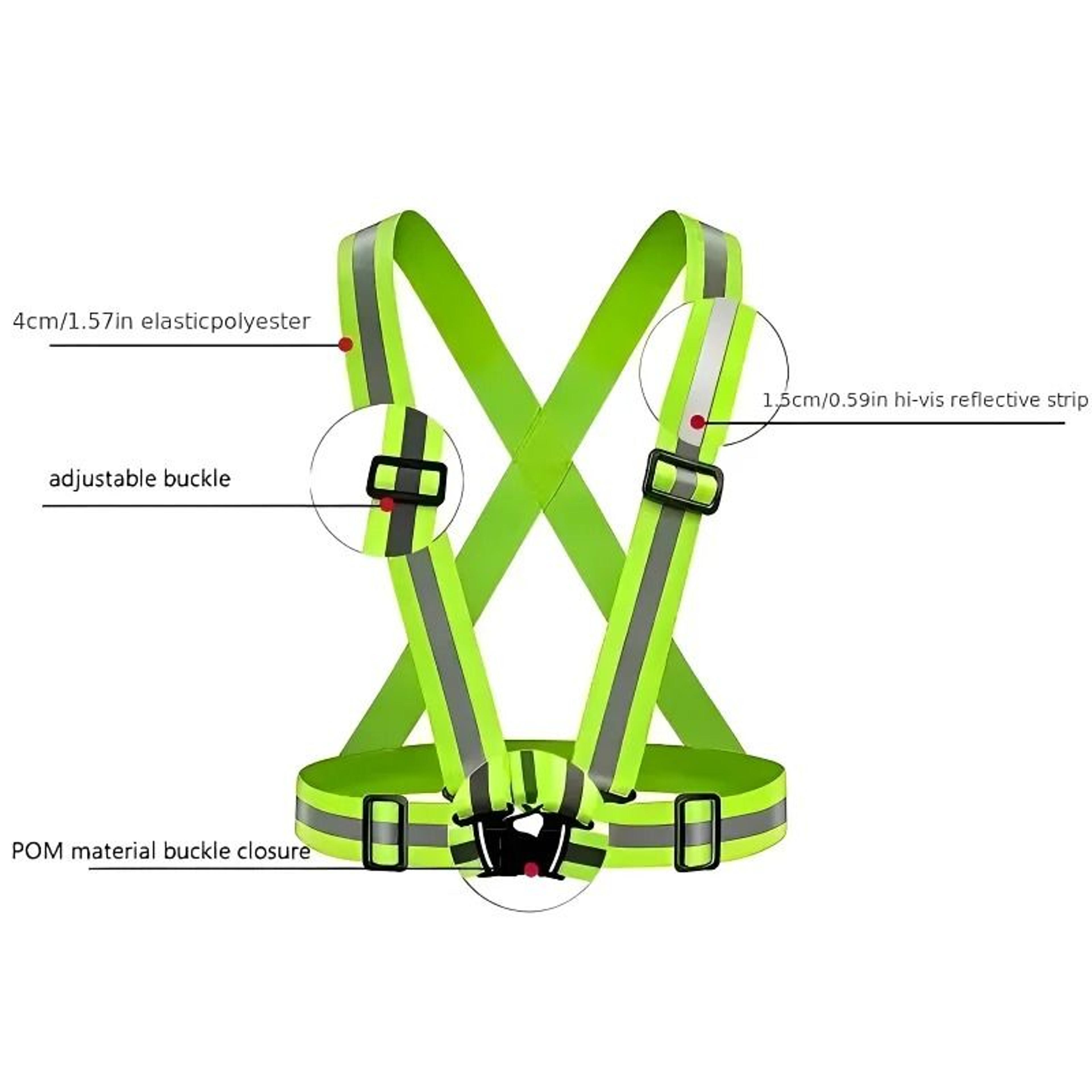 Adjustable Reflective Safety Vest Lightweight Night Visibility Running And Cycling Gear 8