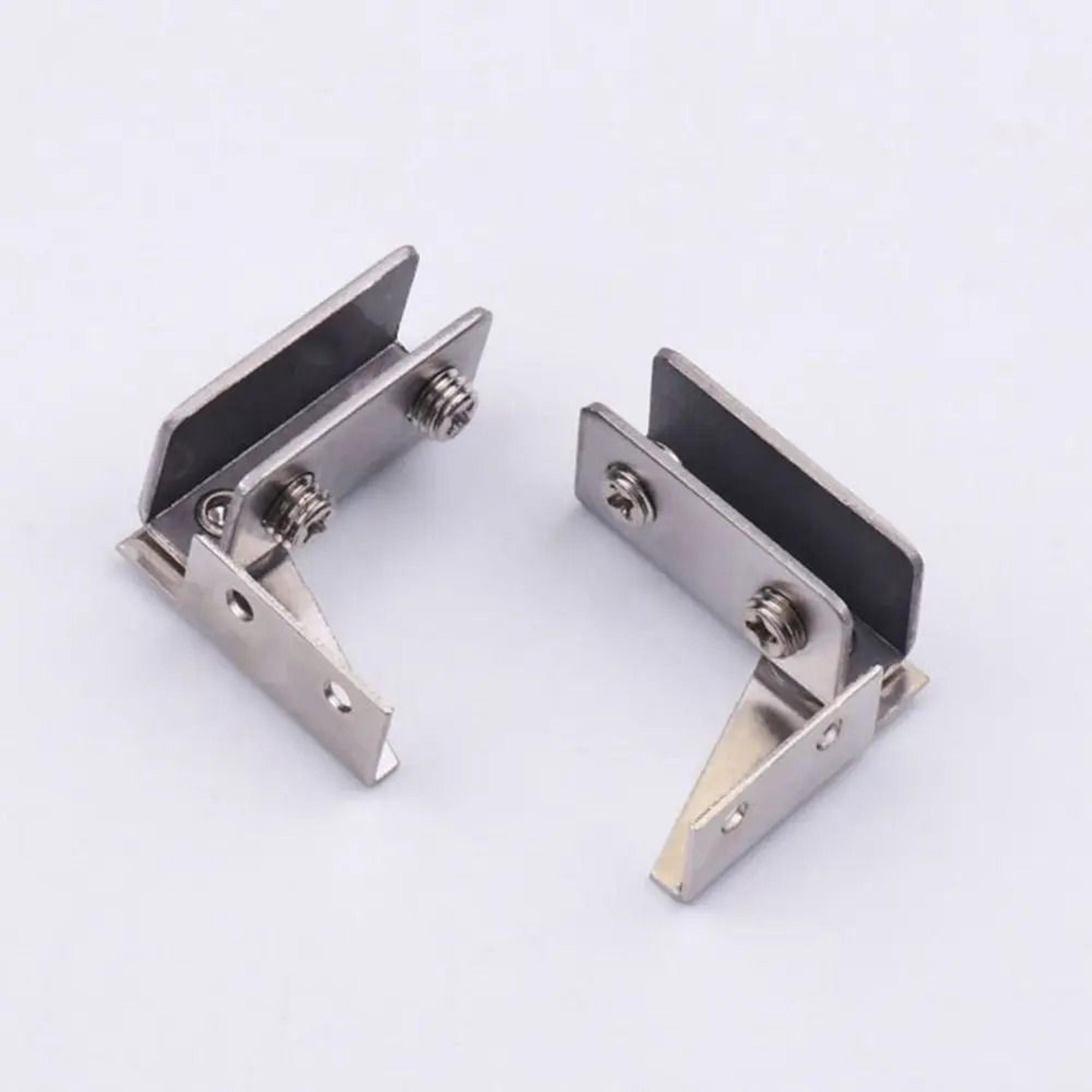 Glass Door Hinge Zinc Alloy Non Perforated Cabinet Glass Hinge Set Of 2 1