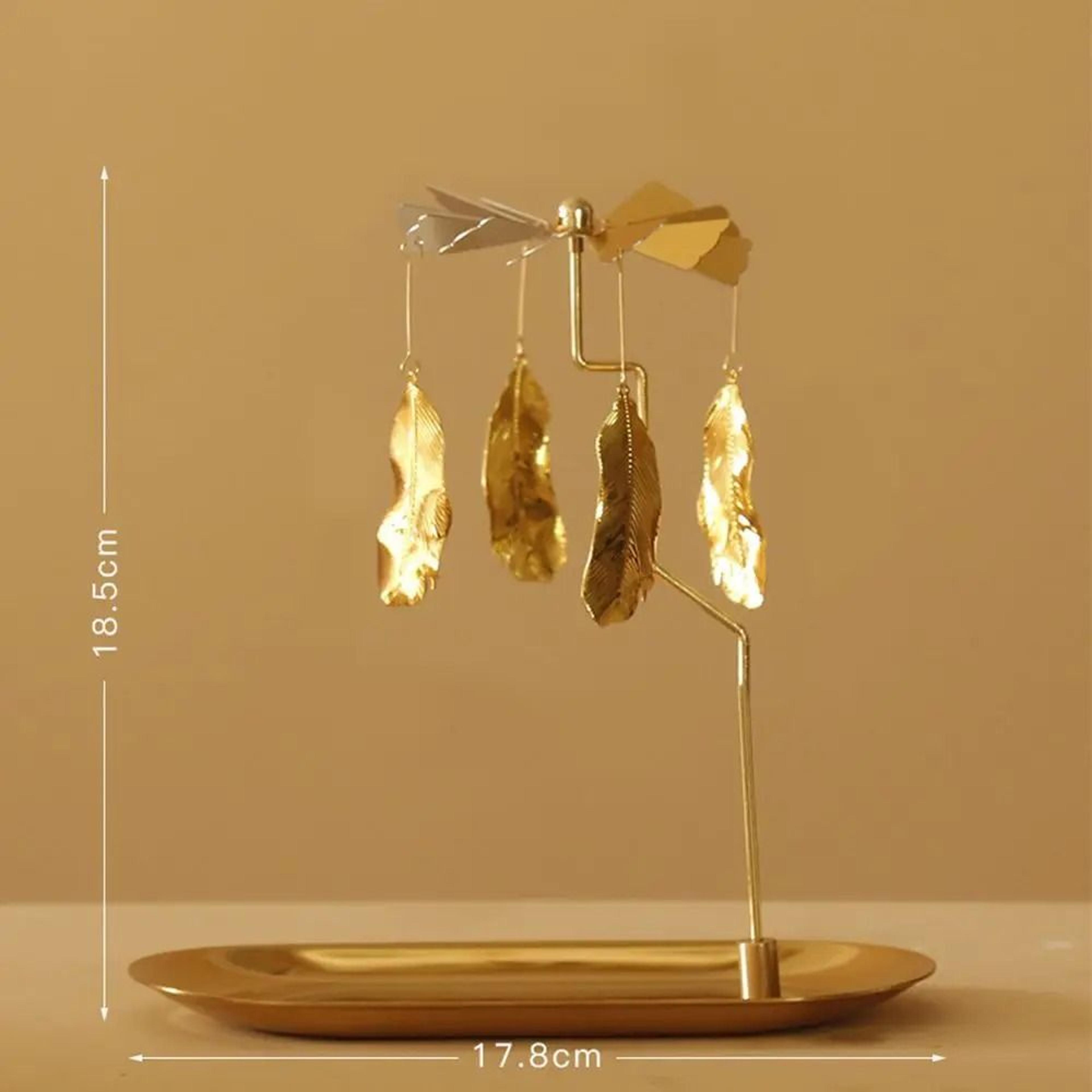Gold Rotating Candle Holder Spinning Tealight Decor For Wedding And Home 1