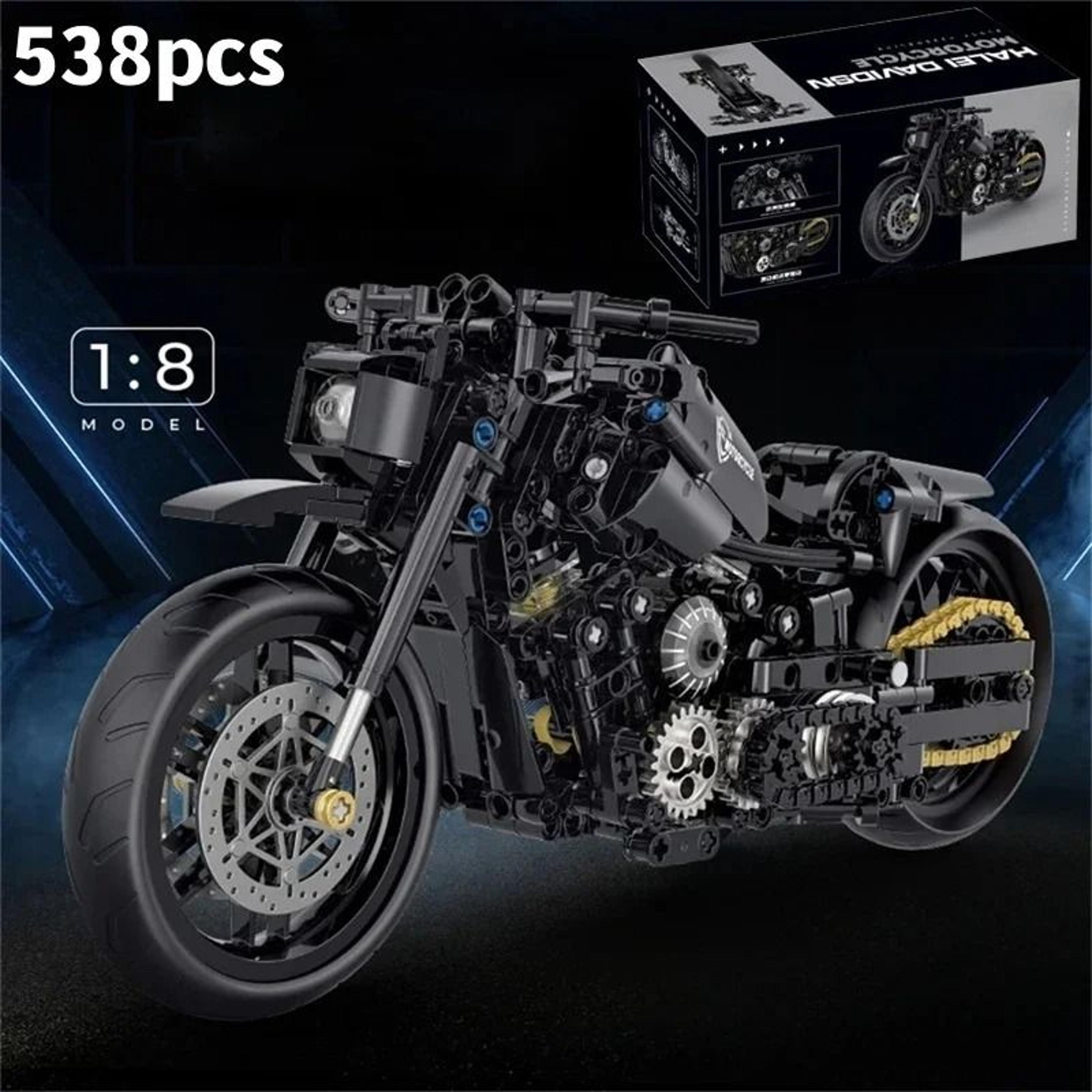 Motorcycle Building Blocks Technical MOC Model DIY Construction Kit 4