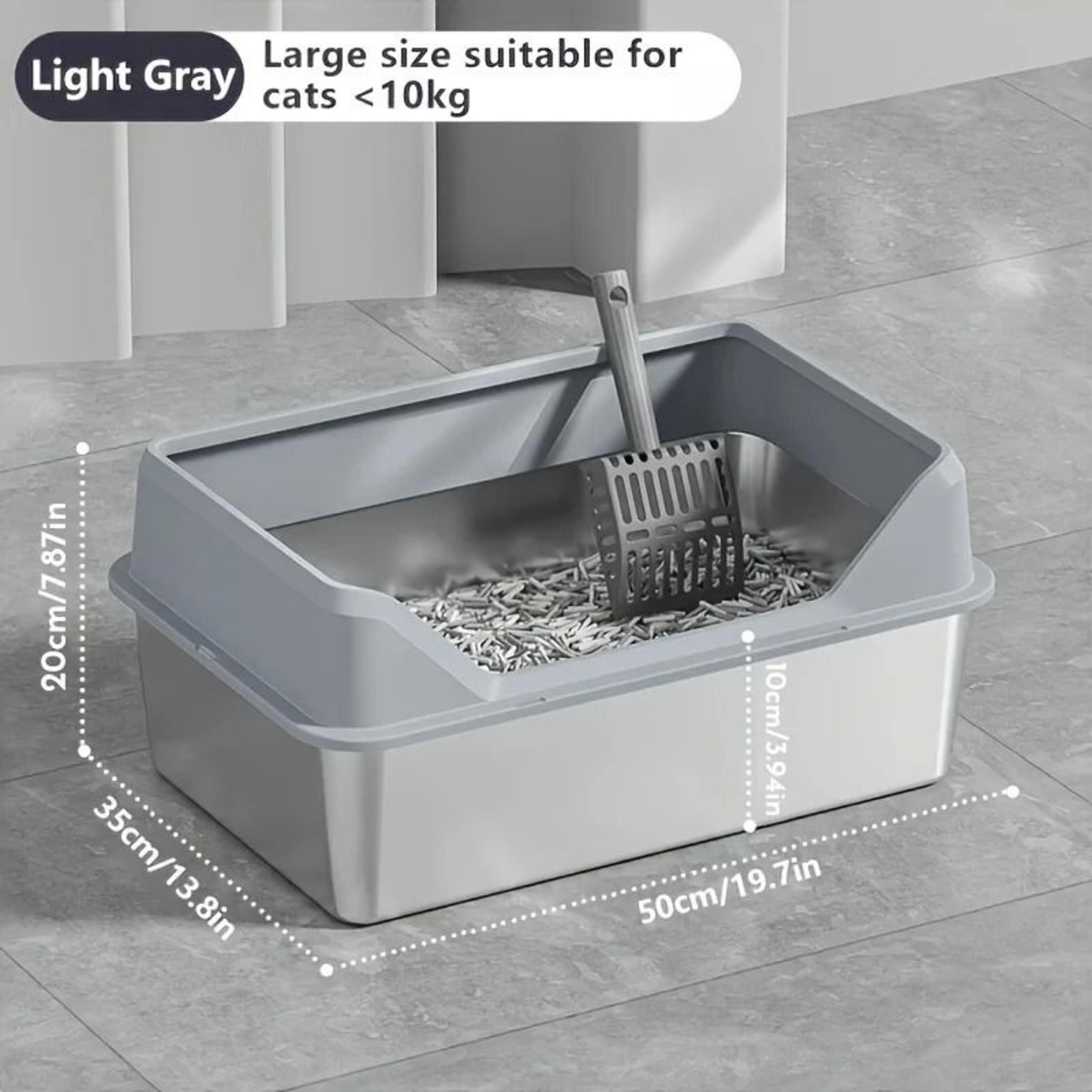 KEMORELA XL Stainless Steel Cat Litter Box With Lid 3