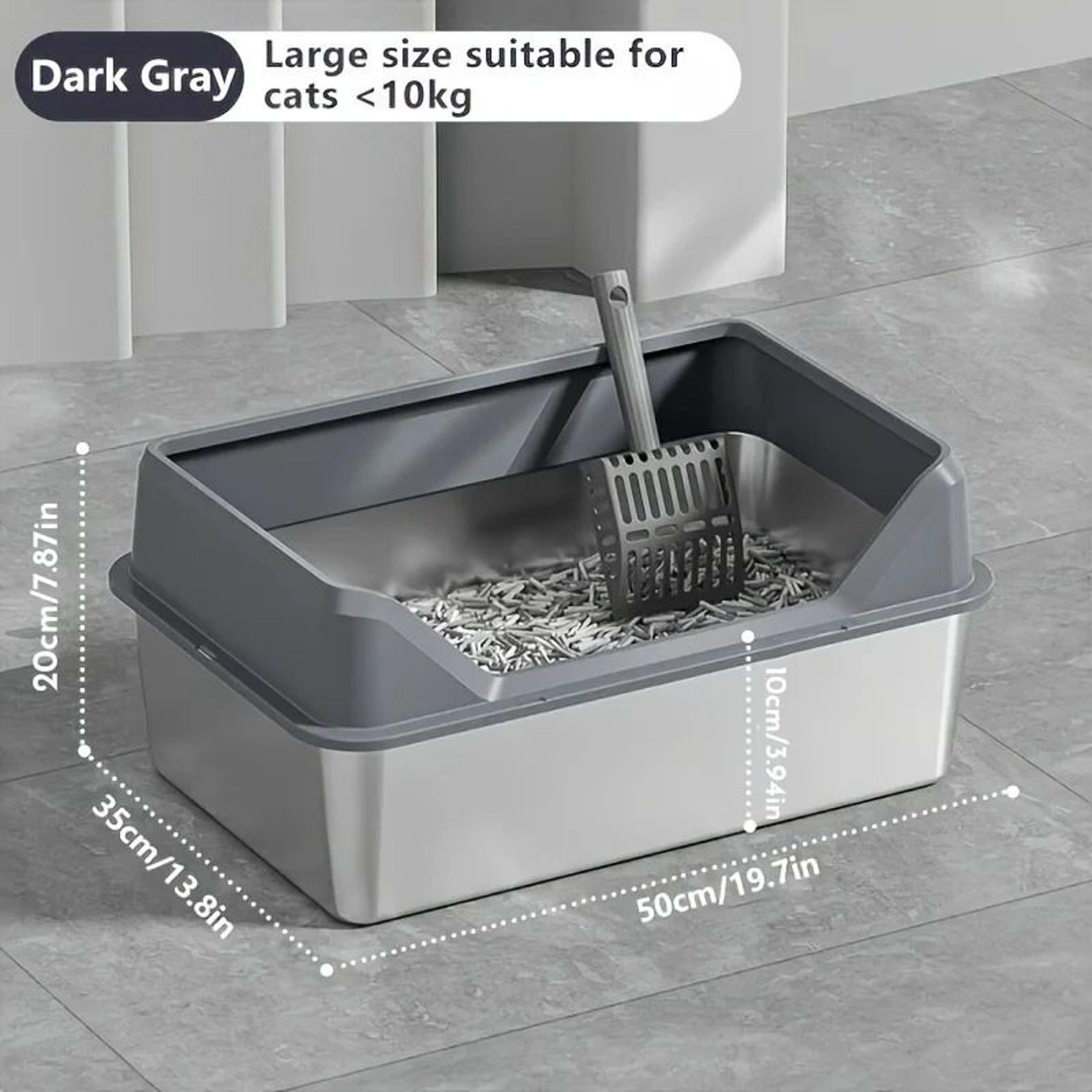 KEMORELA XL Stainless Steel Cat Litter Box With Lid 4