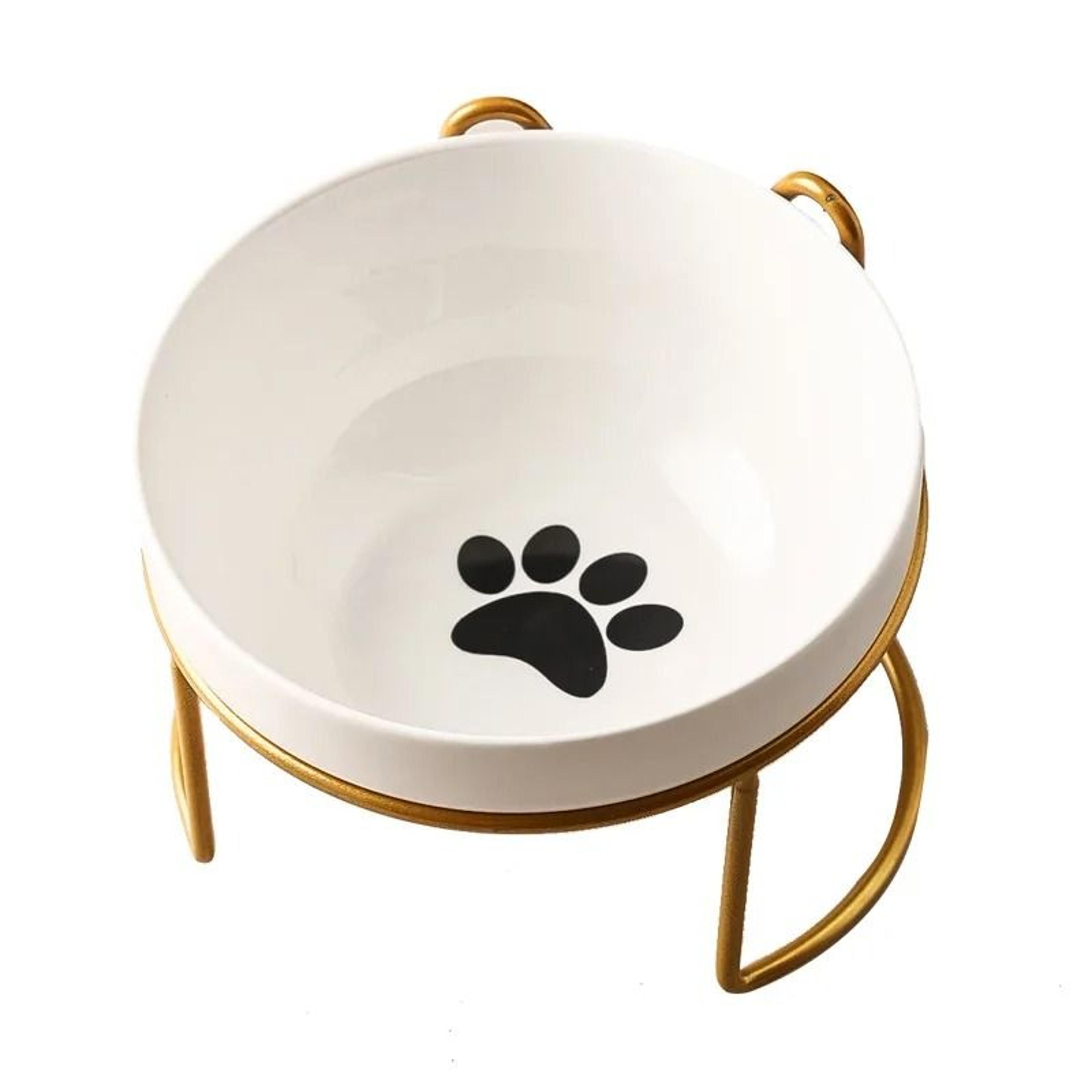 Ceramic Double Cat Bowl For Comfortable Food And Water Feeding 6