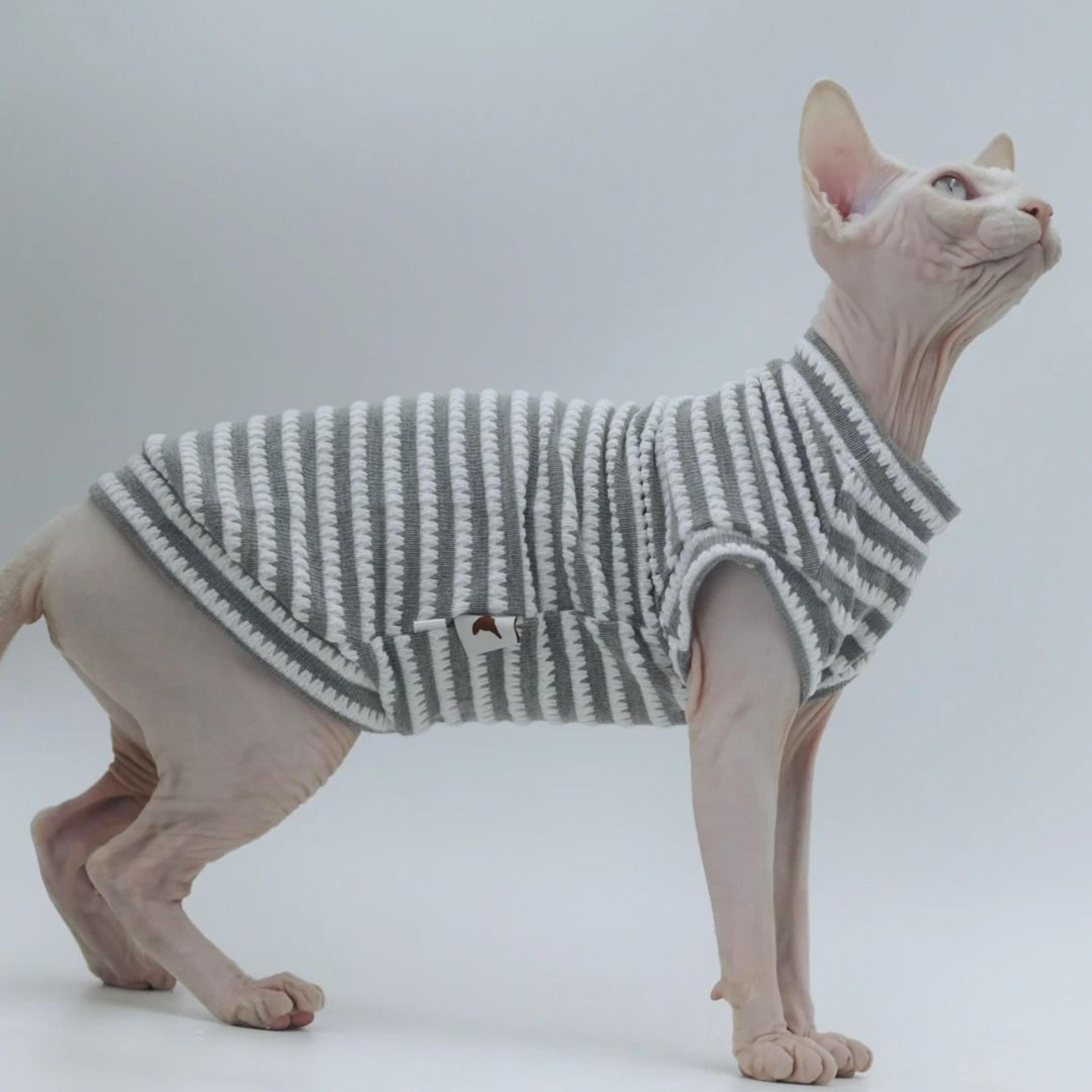 DUOMASUMI Summer Sphynx Cat Vest Stretch Cotton Cooling Top For Hairless Cats Daily Comfort Wear 12