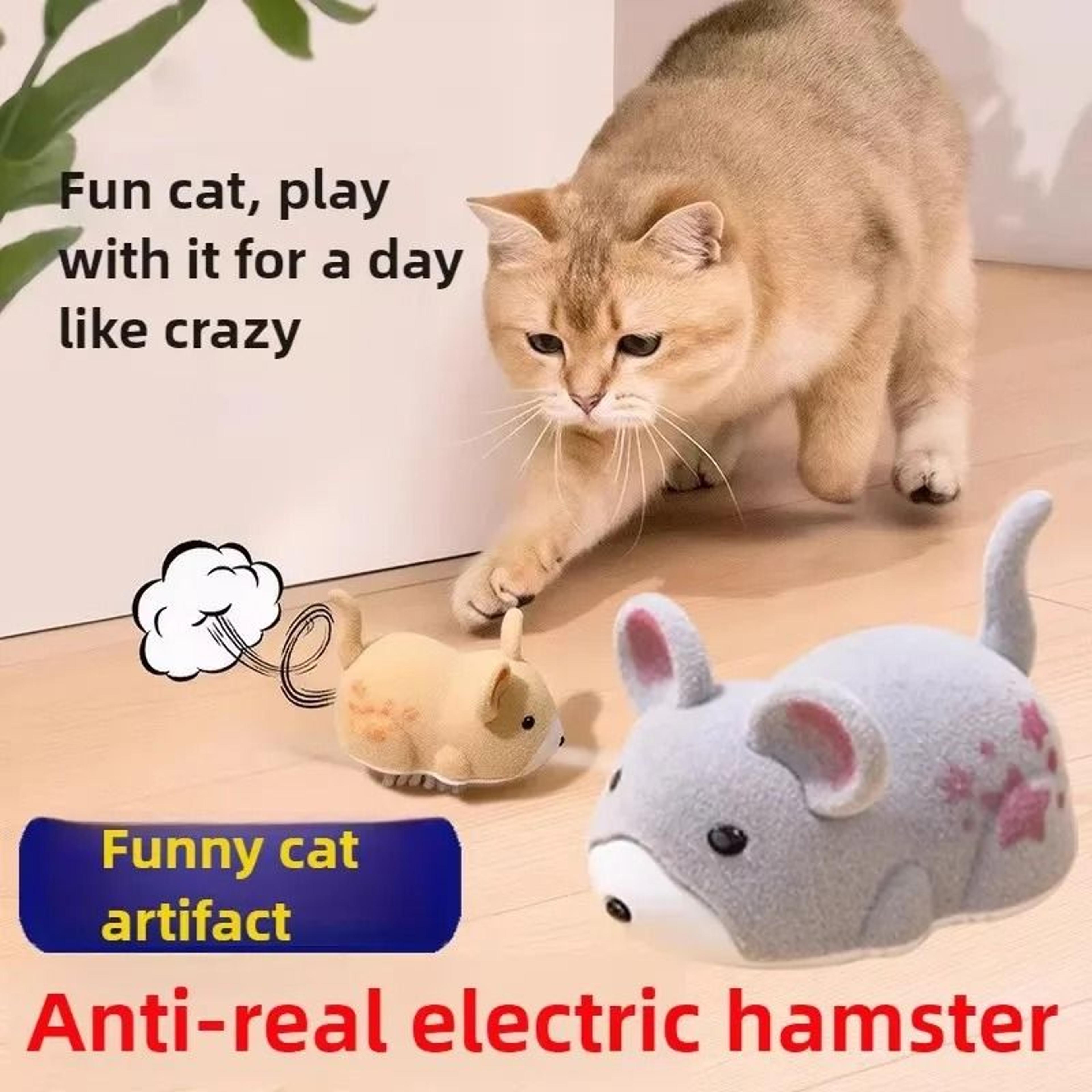 Electric Moving Mouse Cat Toy Obstacle Avoiding Interactive Hamster Toy For Indoor Play 11