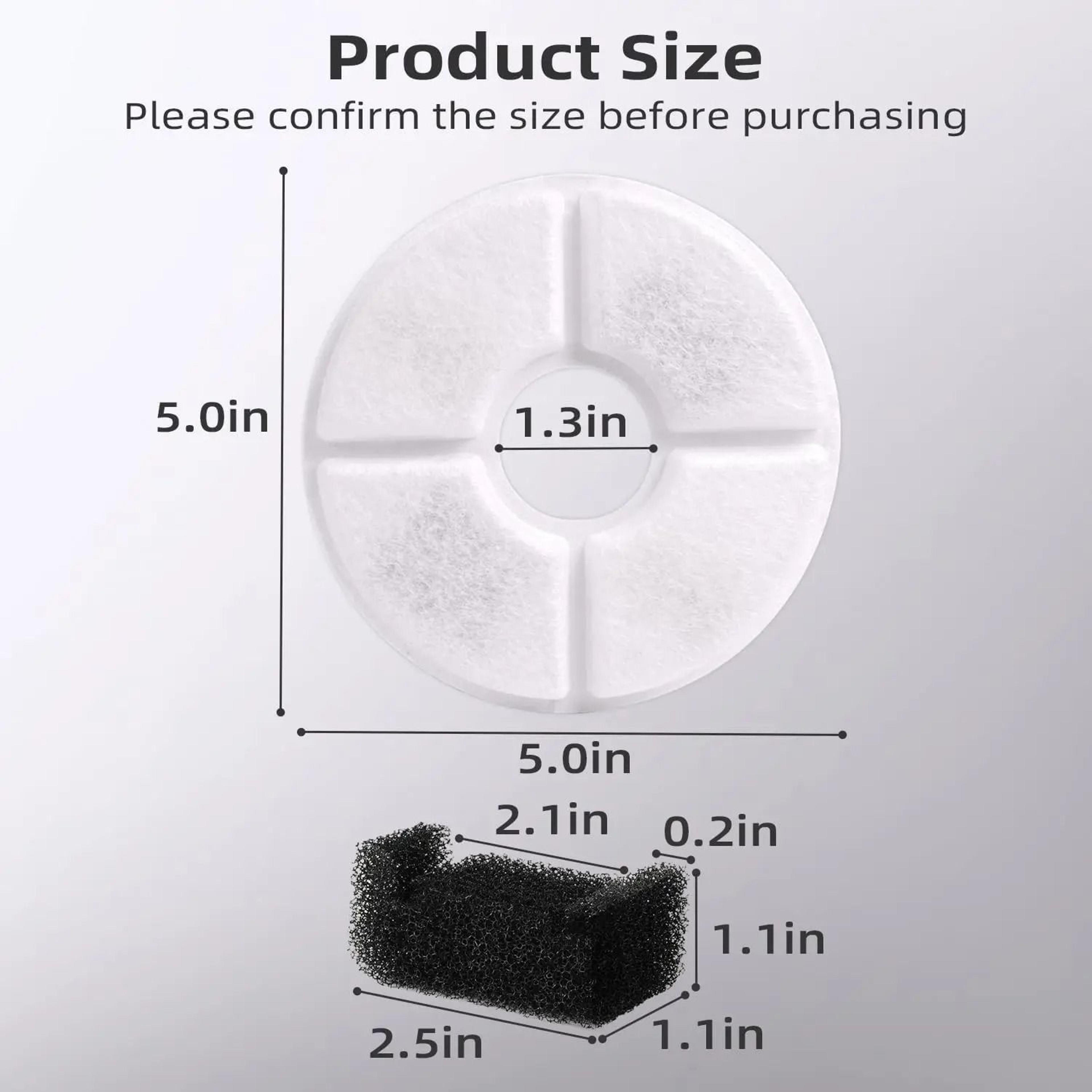 Activated Carbon Cat Water Fountain Filter Set For Round Flower Pet Drinking Fountains 5