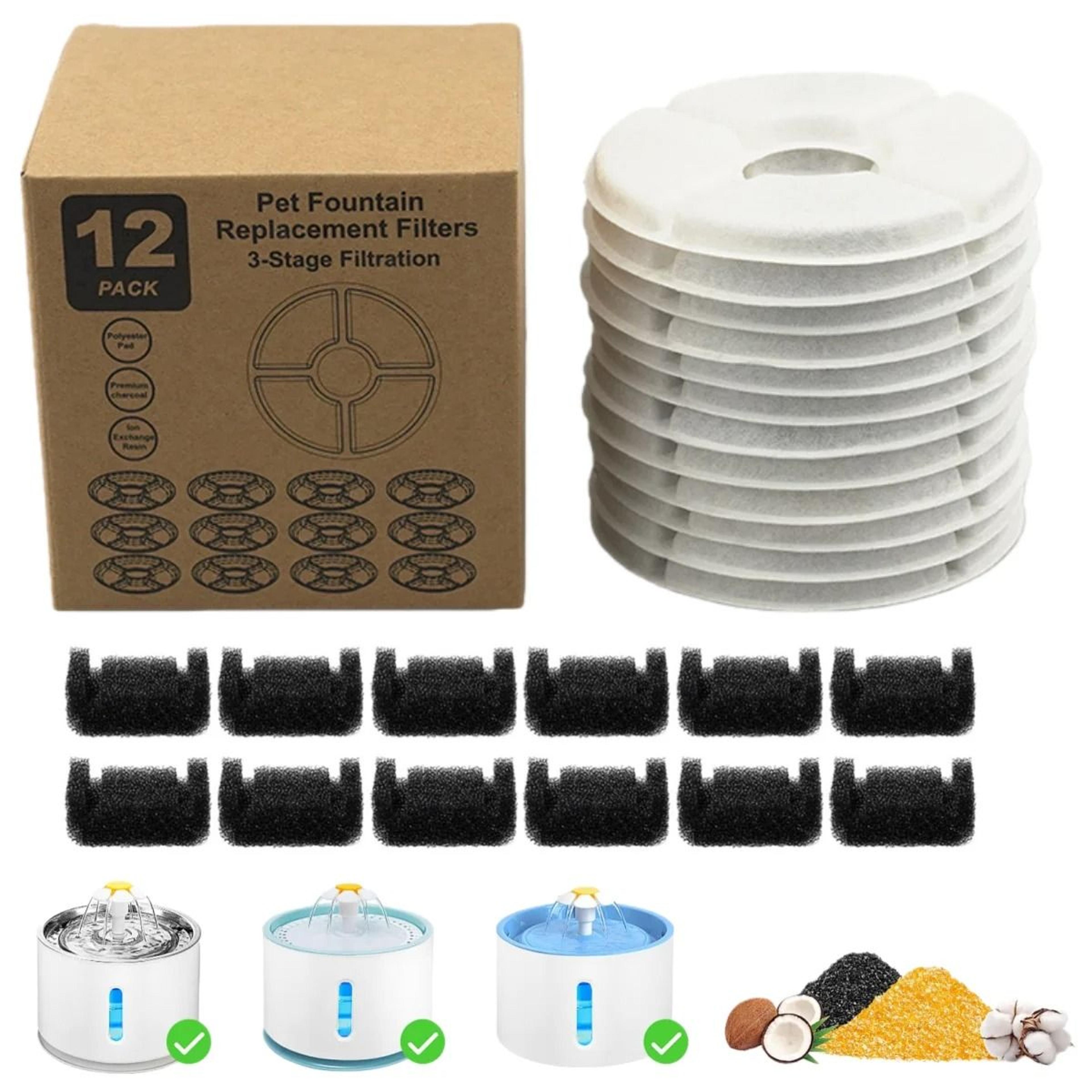 Activated Carbon Cat Water Fountain Filter Set For Round Flower Pet Drinking Fountains 7