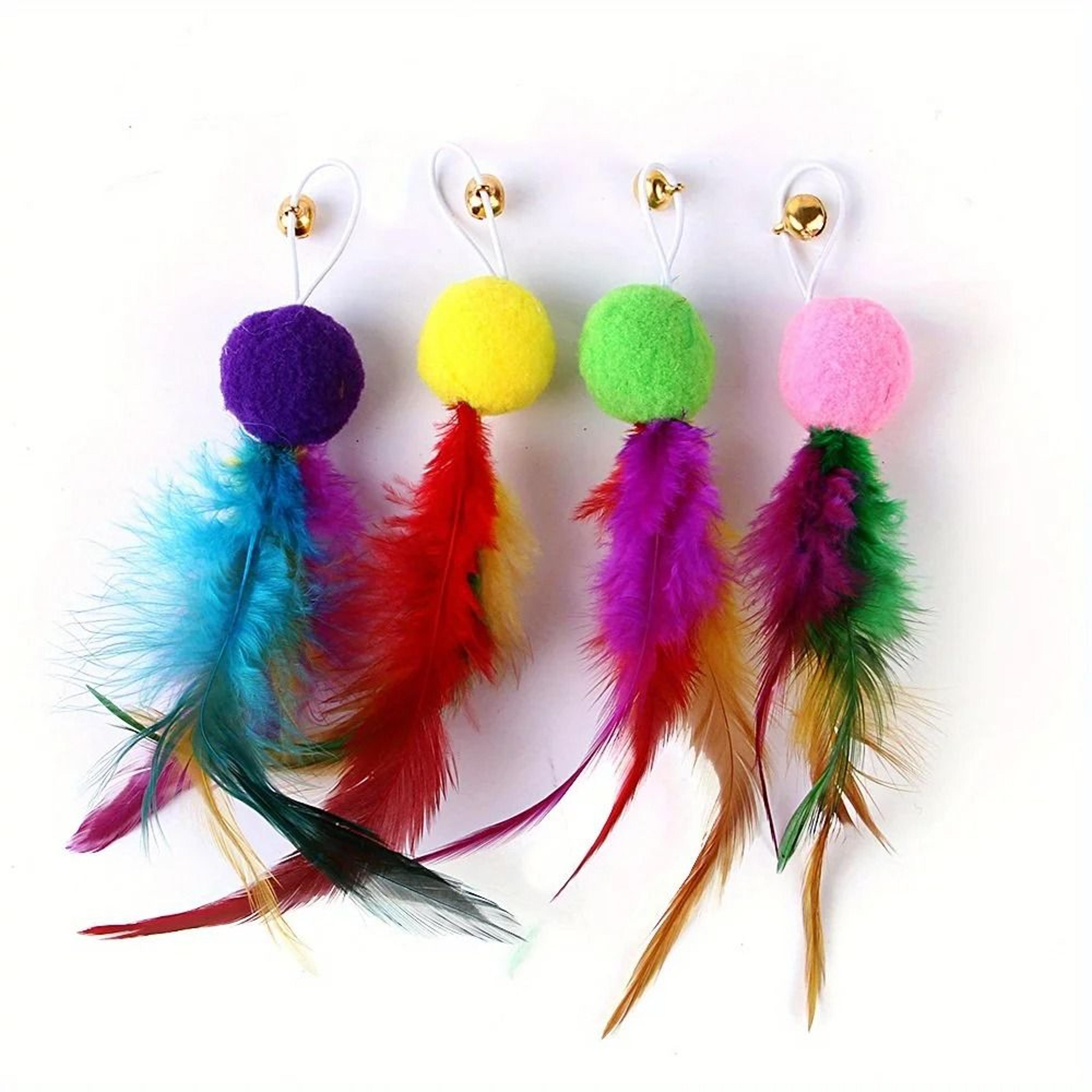 12 Pack Suction Cup Cat Wand Toy Set With Feather And Bird Teasers 4