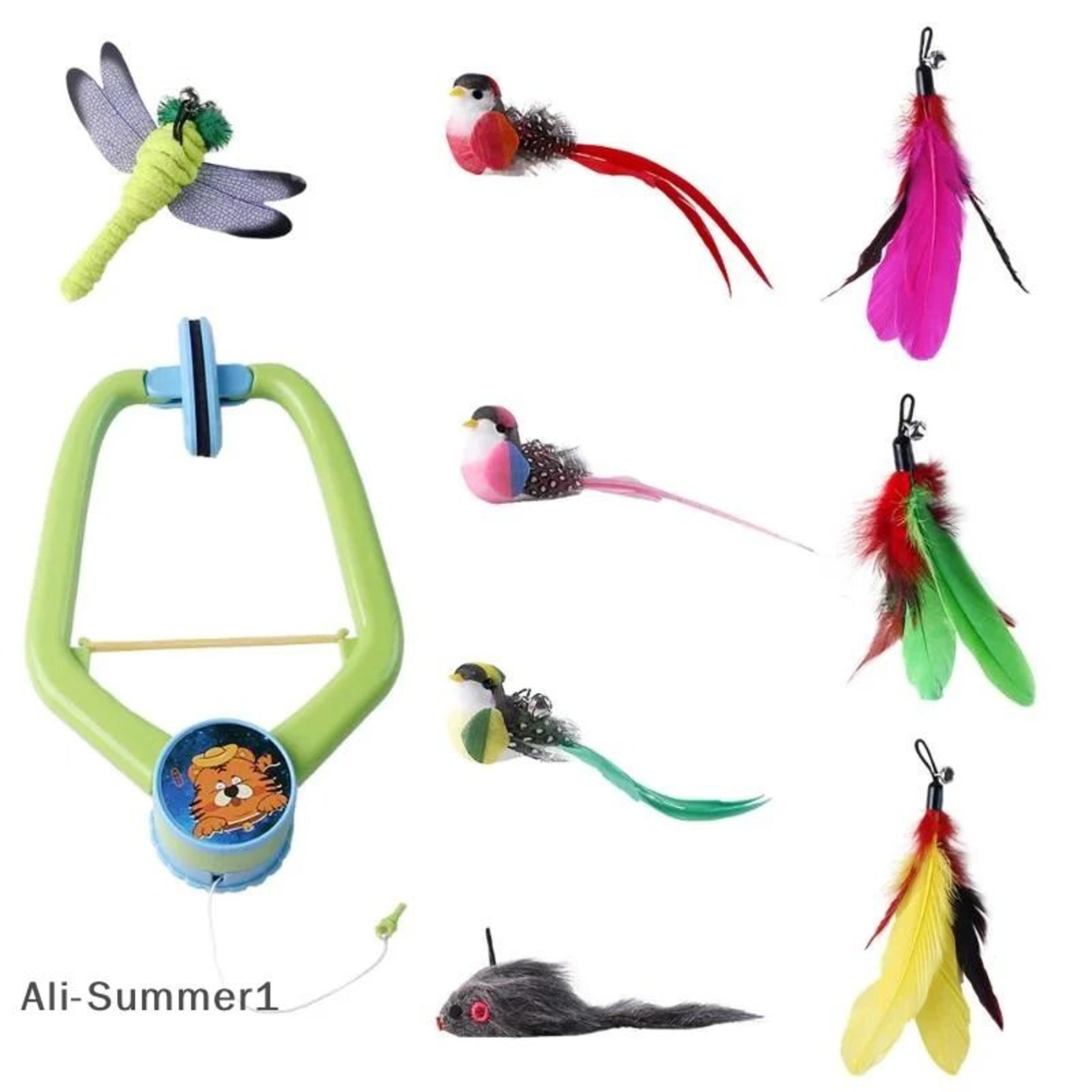 Interactive Door Hanging Cat Toy With Swinging Feathers And Replaceable Prey Attachments 10