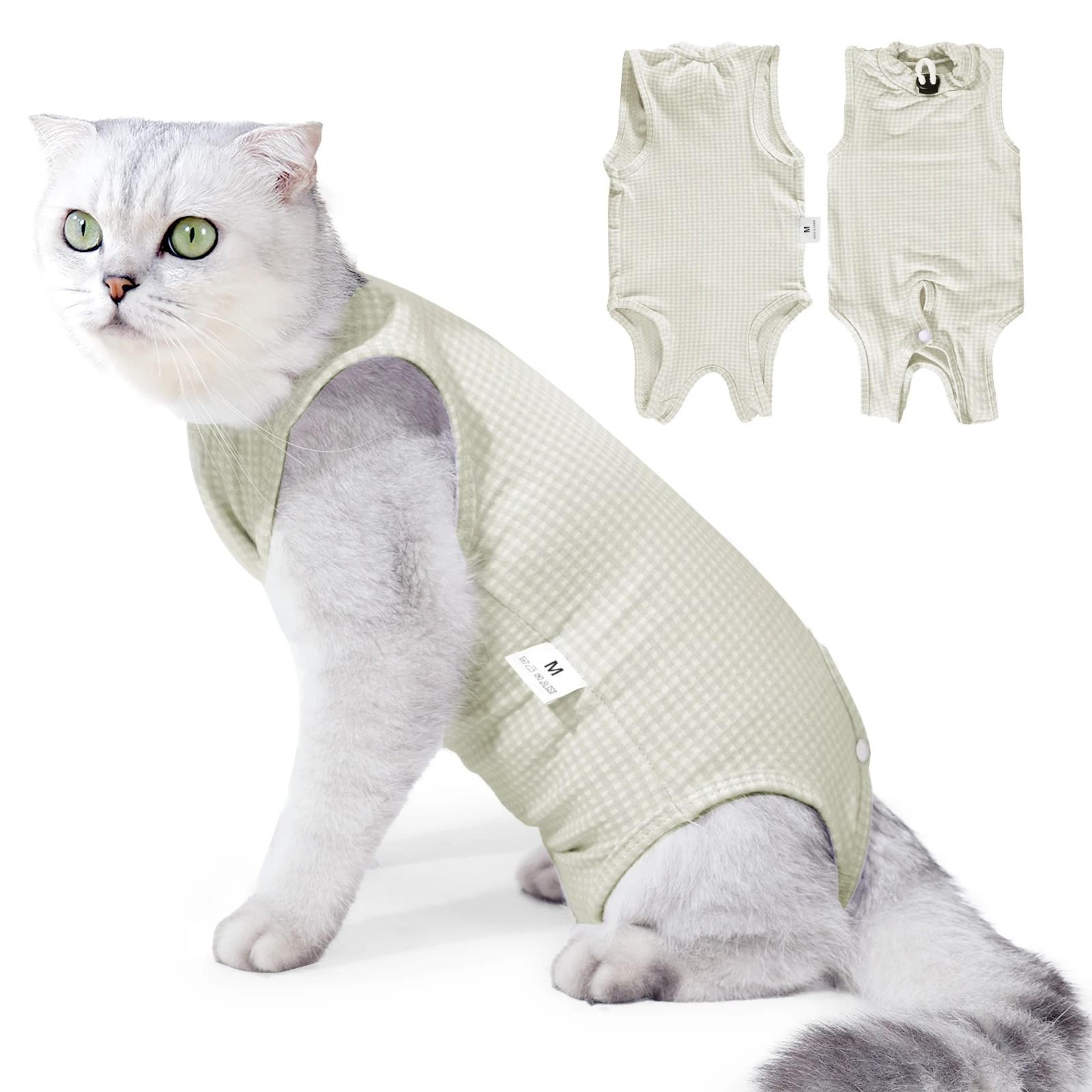 Professional Cat Recovery Suit For Abdominal Wounds And Cone Alternative Post Surgery Care 1